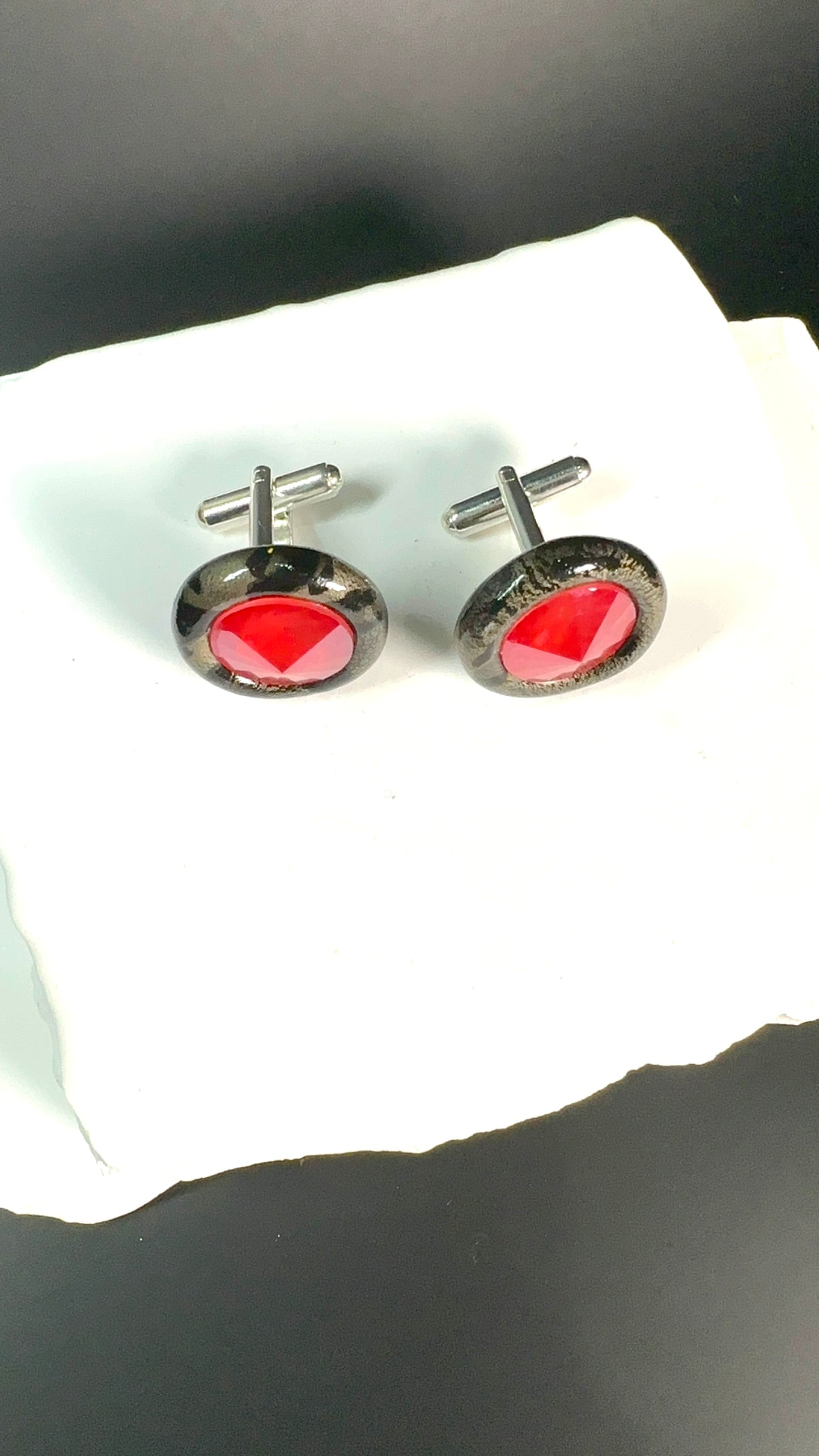 Red Leopard Cuff Links