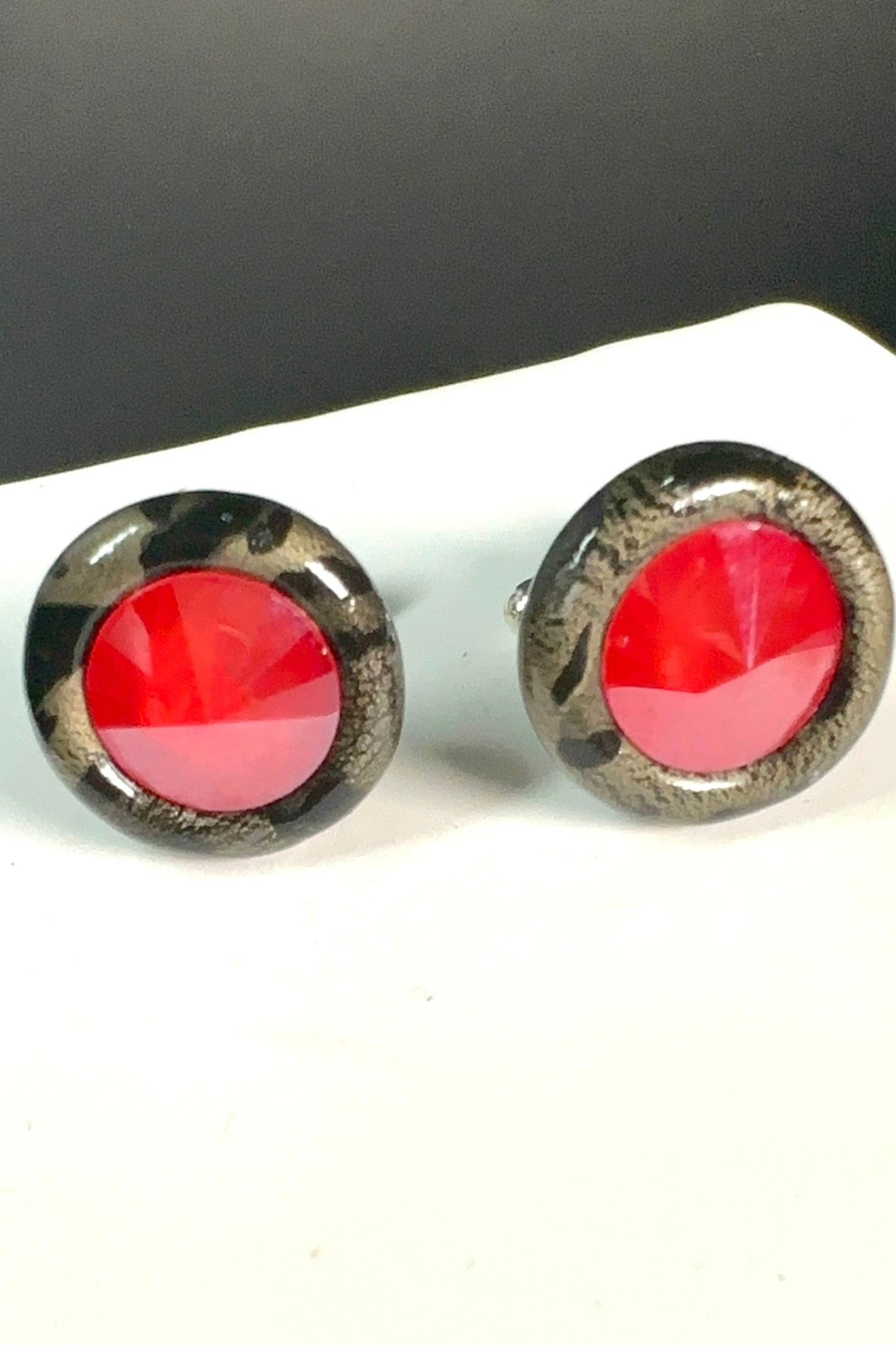 Red Leopard Cuff Links