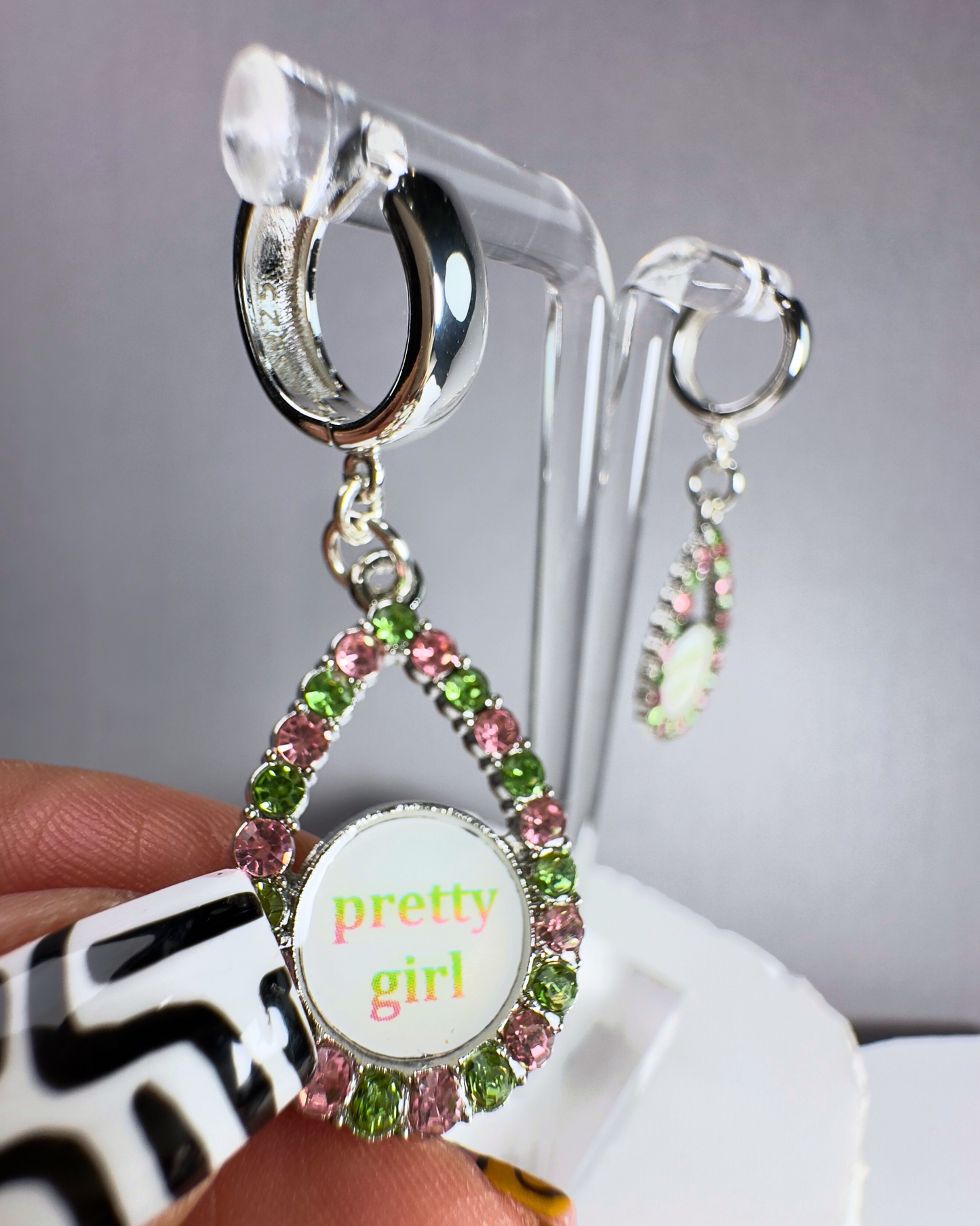 AKA Oval Circle Charm Earrings