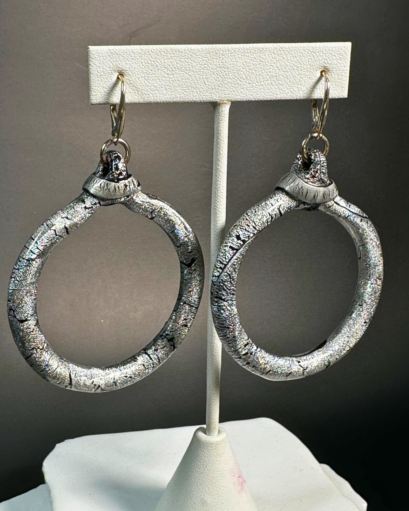 Silver Sparkle Hoops