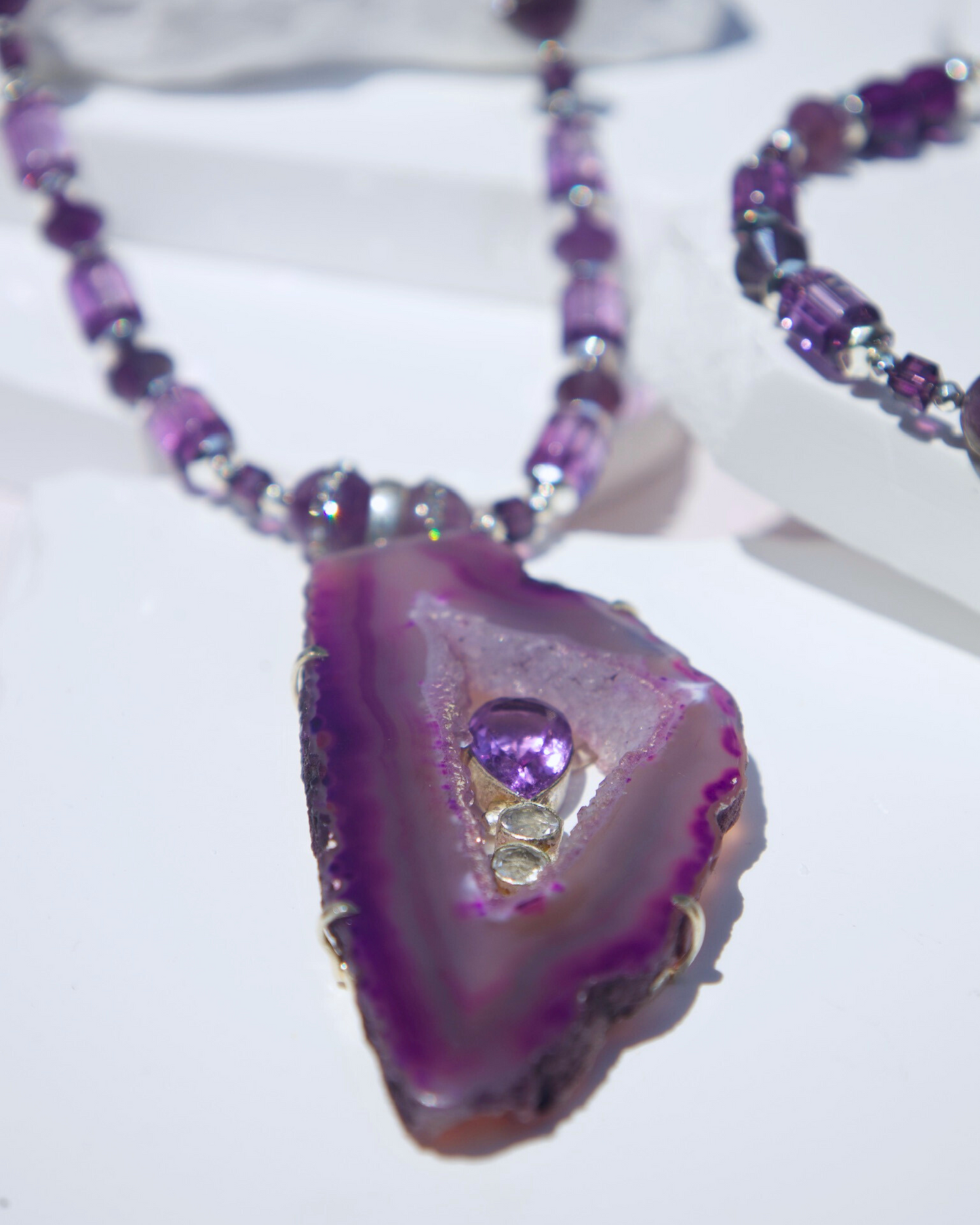 Lavender Luster Pendant Set