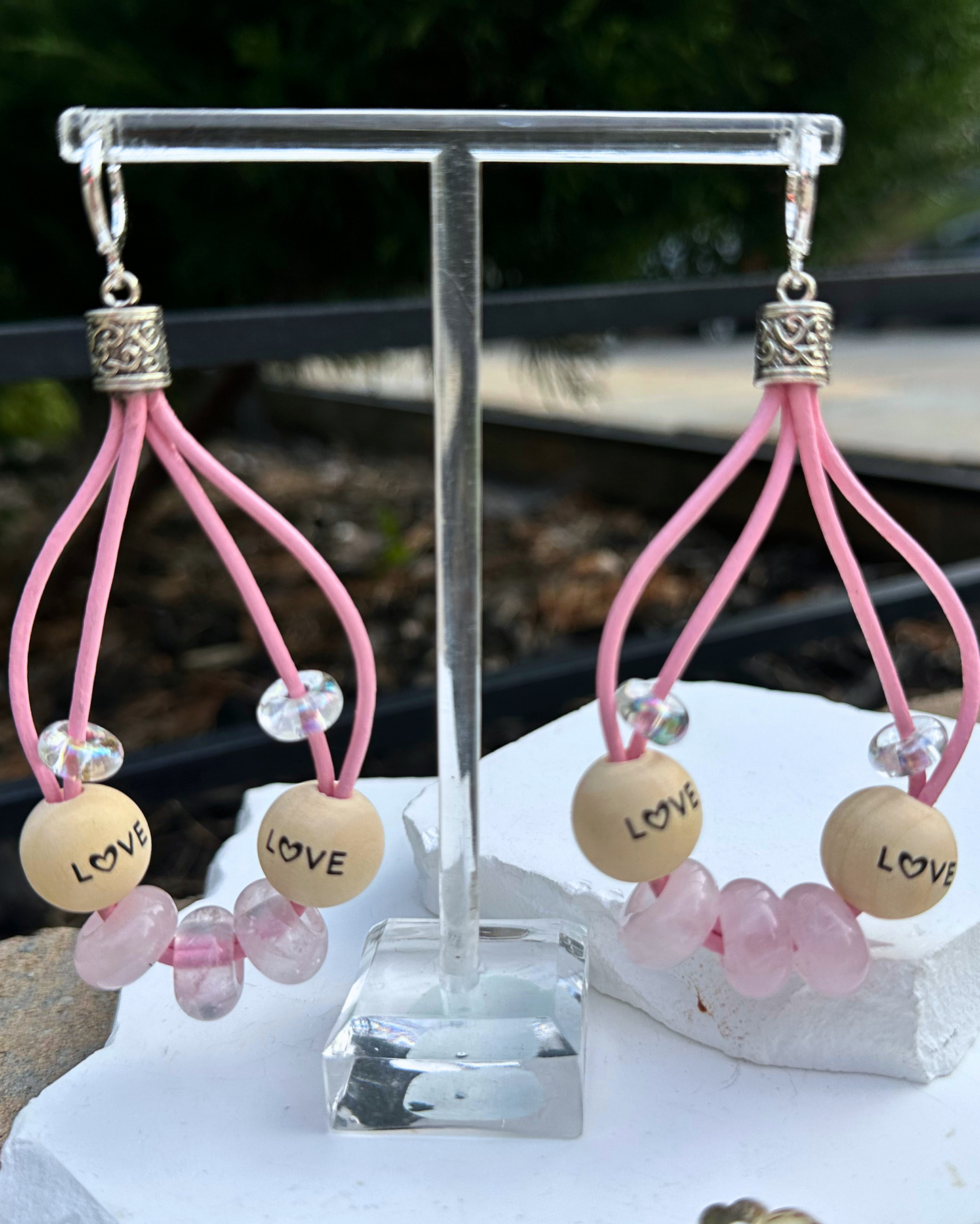 2 Strand Pink LOVE Hoops