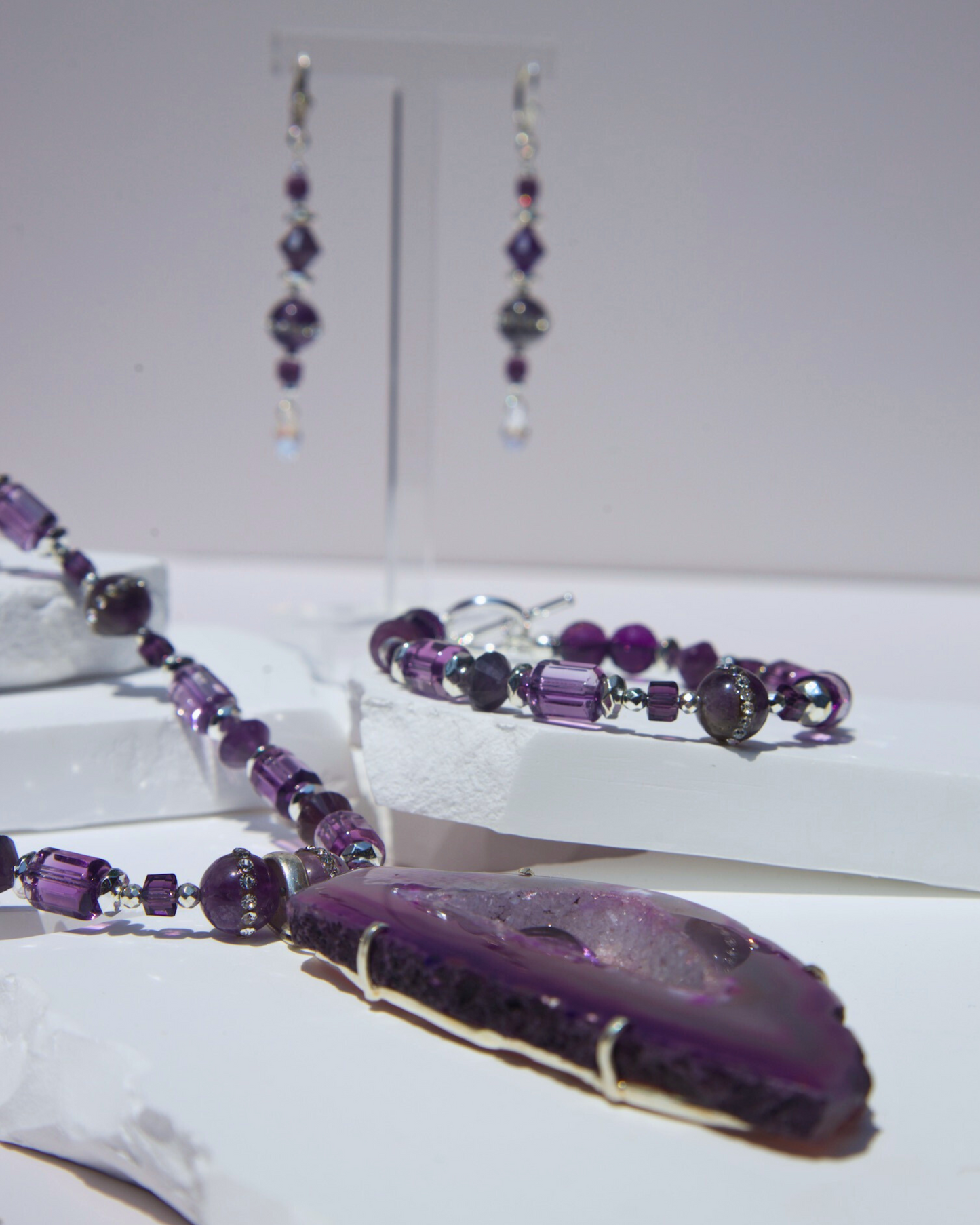 Lavender Luster Pendant Set
