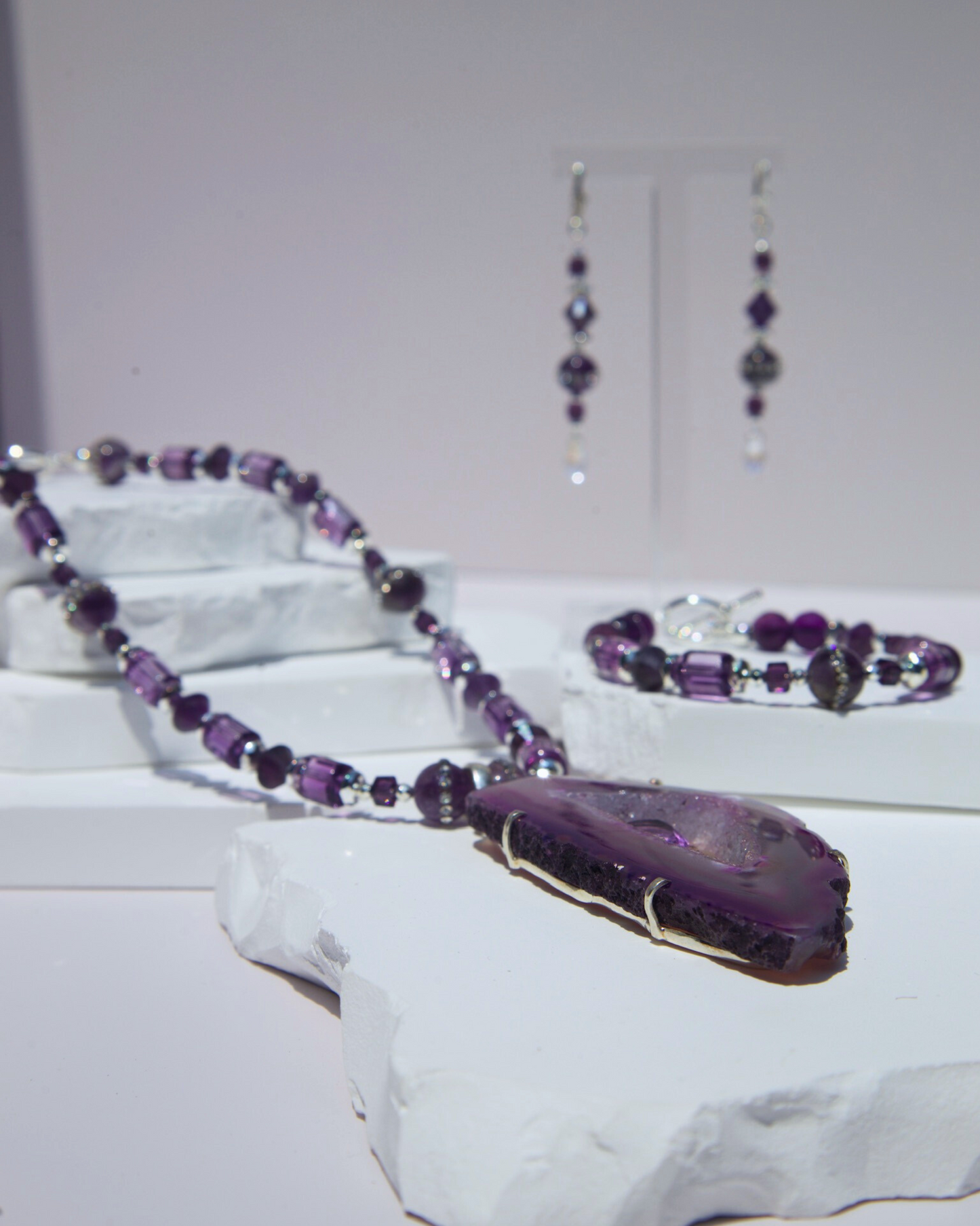 Lavender Luster Pendant Set