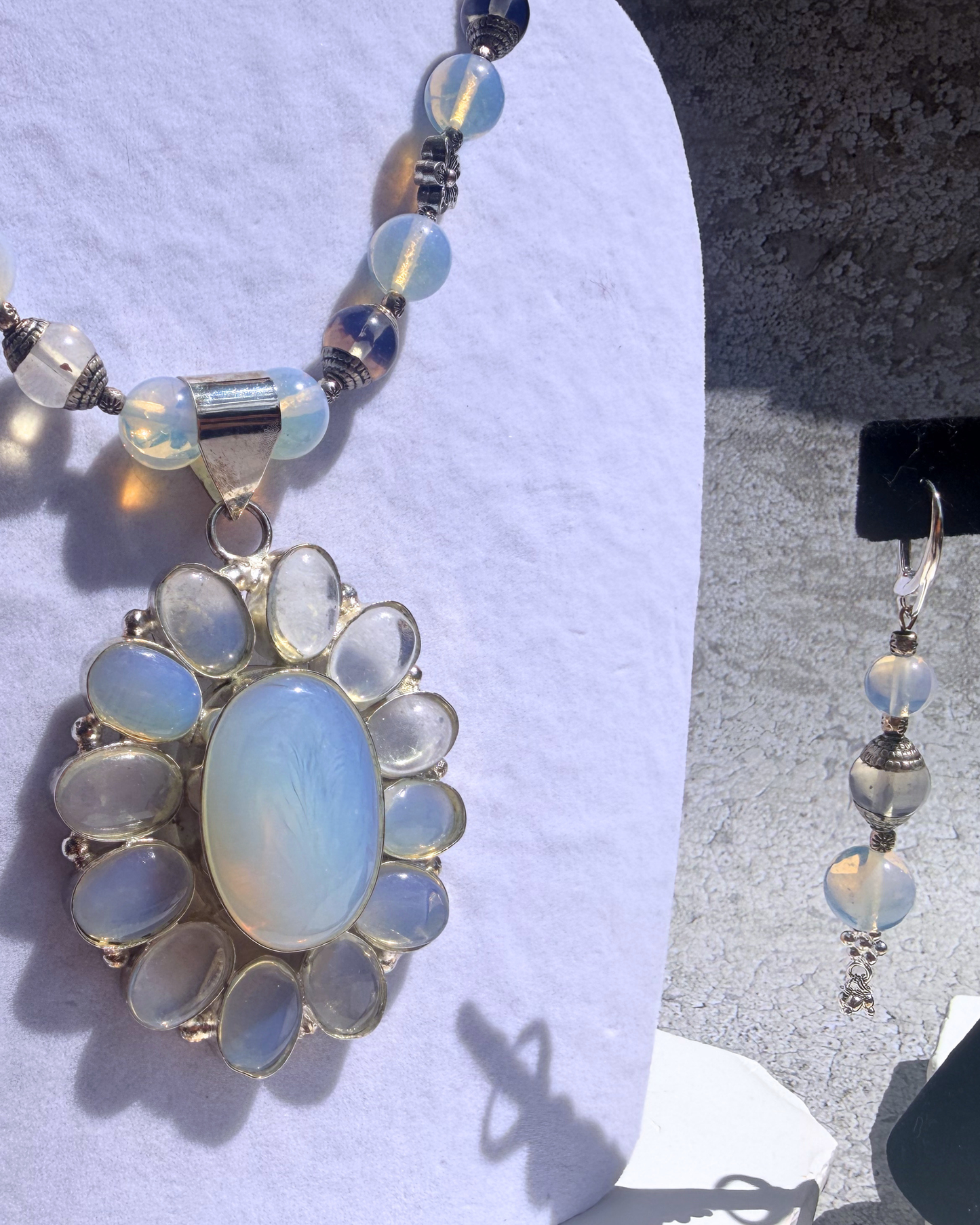 Opal Sunflower Necklace
