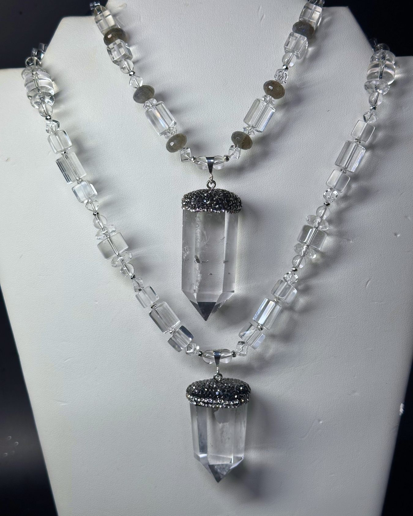 Point of Quartz & Lab Necklace
