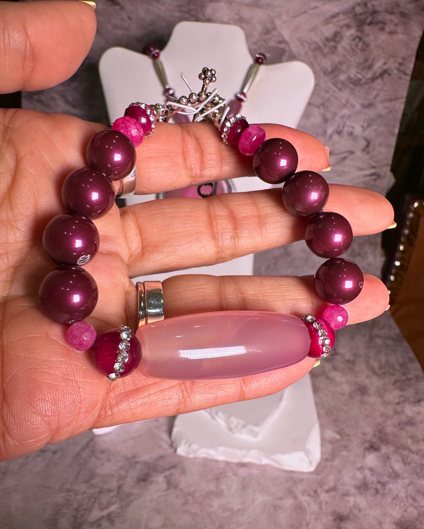 Fuchsia sliced Agate Oasis (pink)