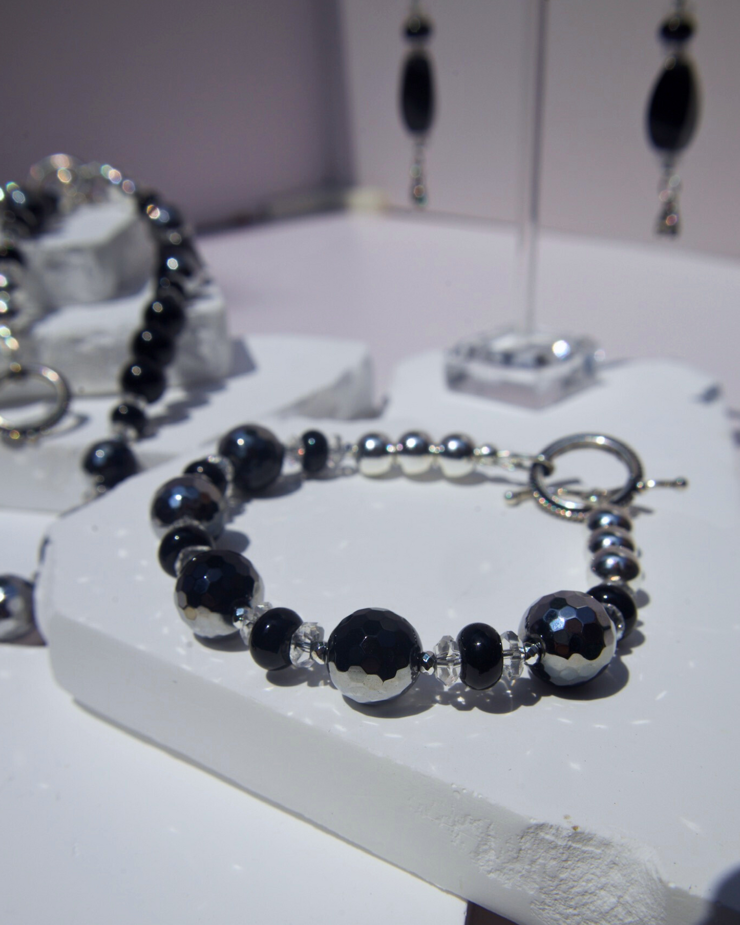 Black Galaxy Geode Set