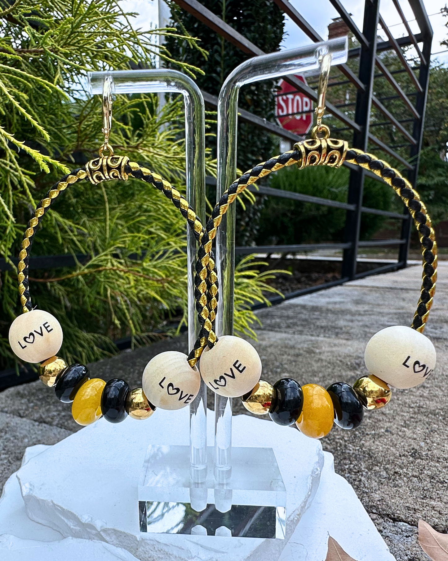 Black Gold LOVE Hoops