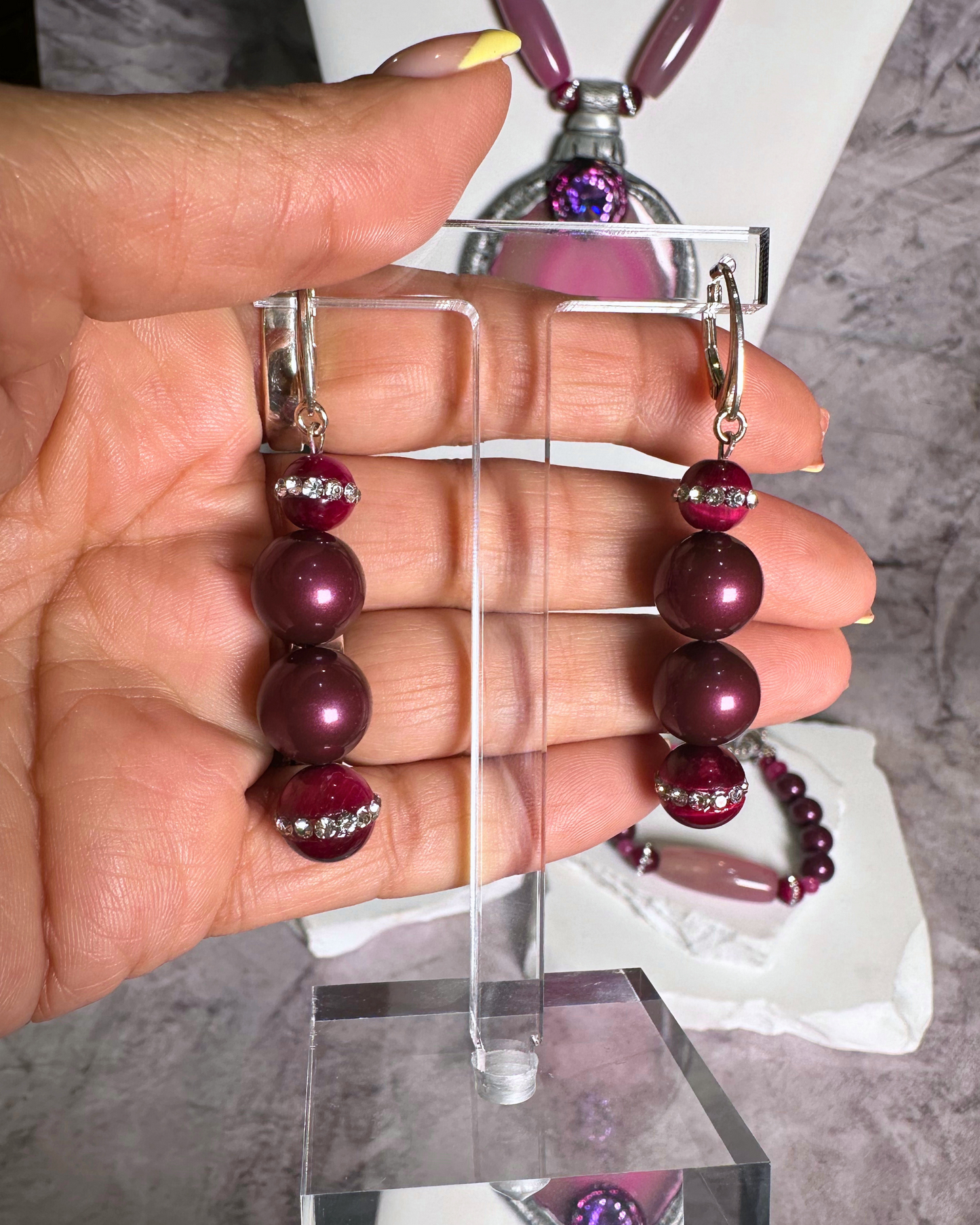 Fuchsia sliced Agate Oasis (pink)