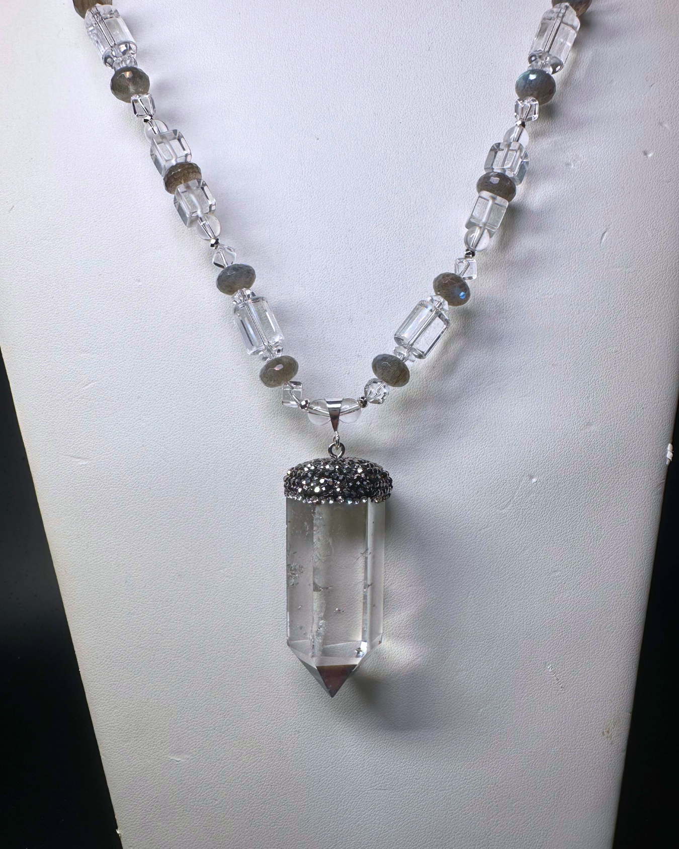 Point of Quartz & Lab Necklace