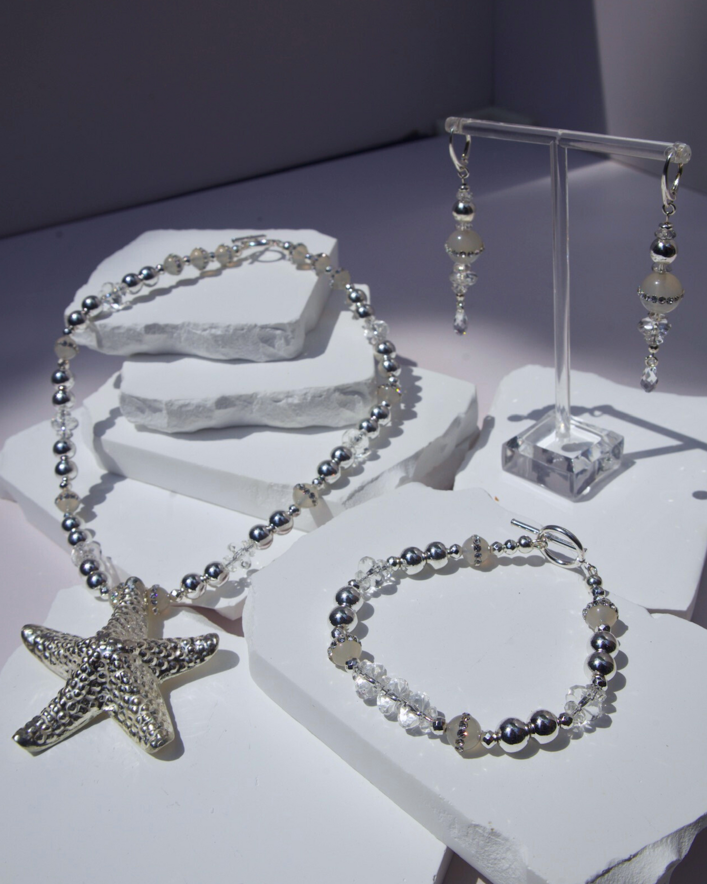 Celestial Silver Starfish (Sold as Set)