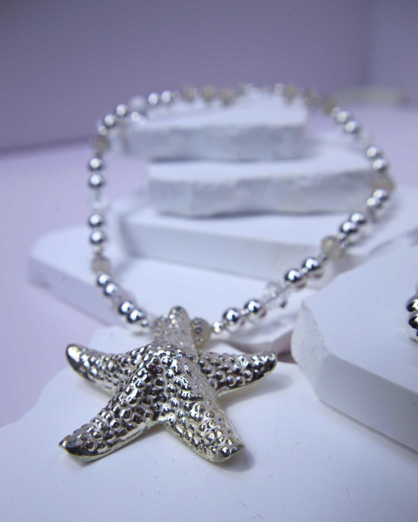 Celestial Silver Starfish (Sold as Set)