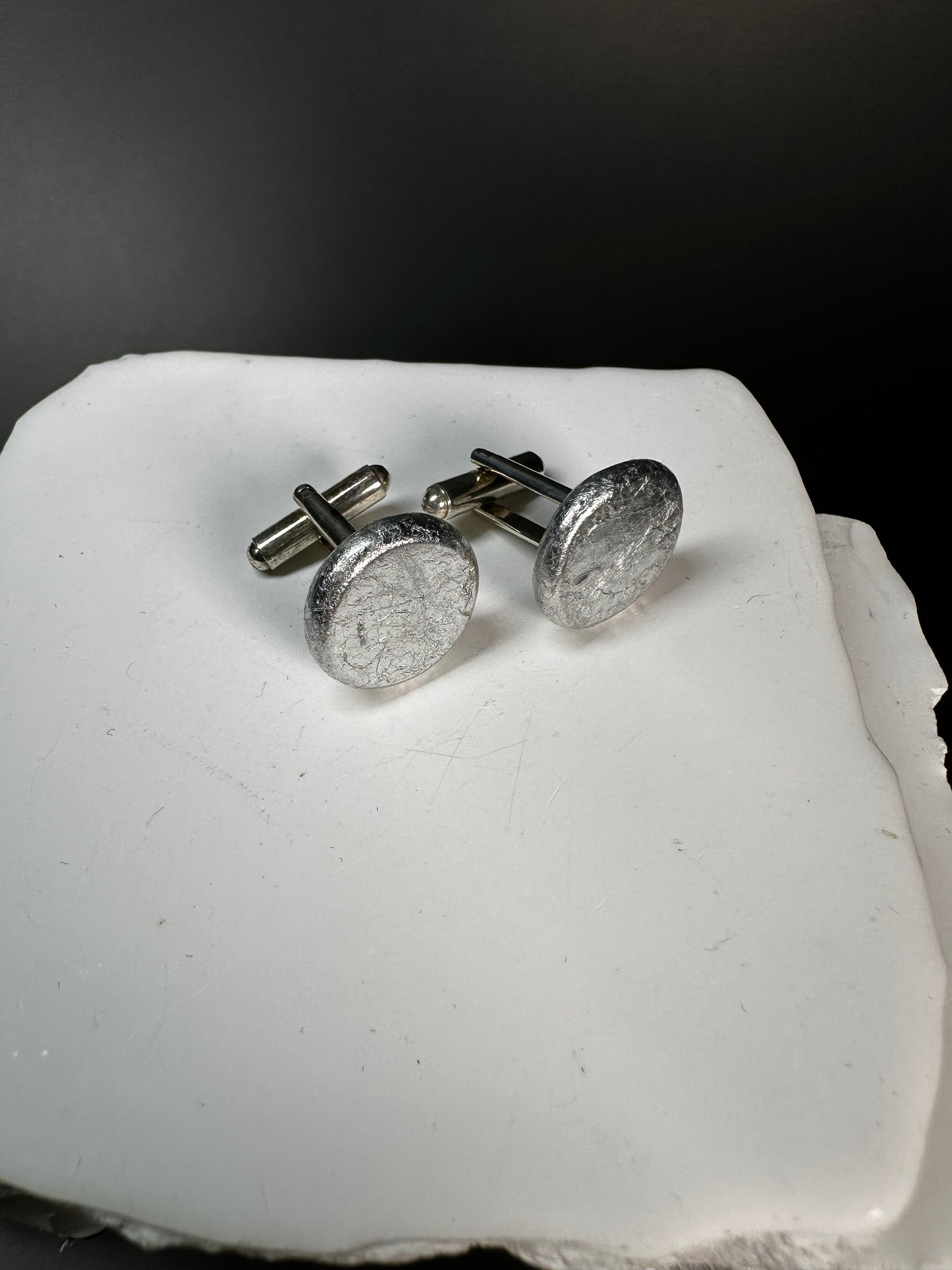 Cufflinks: Silver Metallic “Dots”