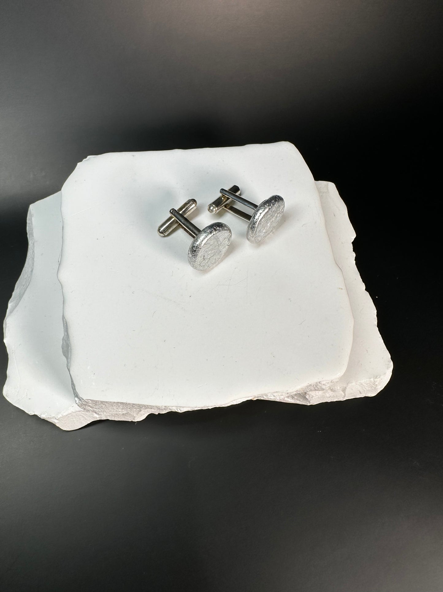Cufflinks: Silver Metallic “Dots”