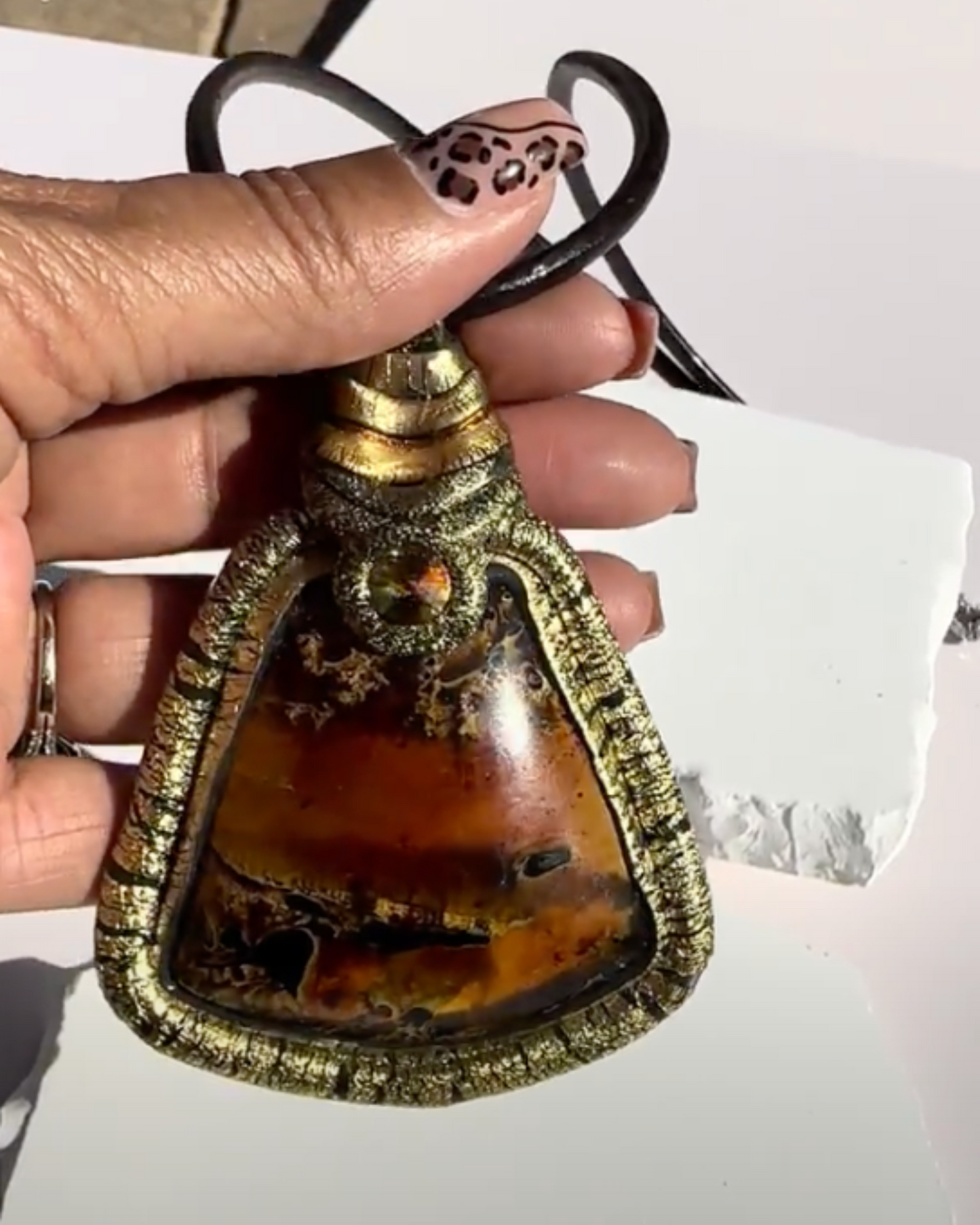 Amber 'Turtle Style' Necklace