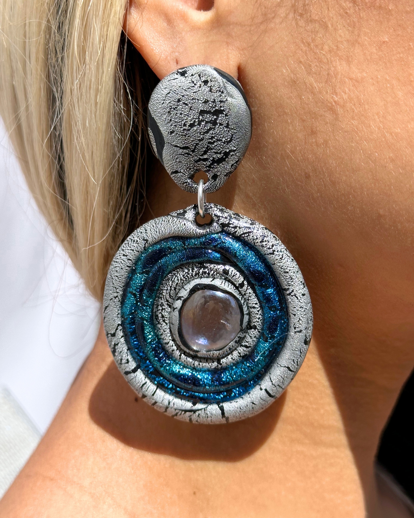 Blue Leopard Goddess Earrings