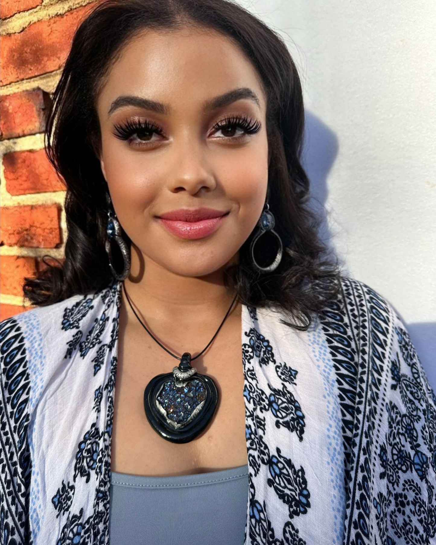 Blue My Heart Drusey Necklace