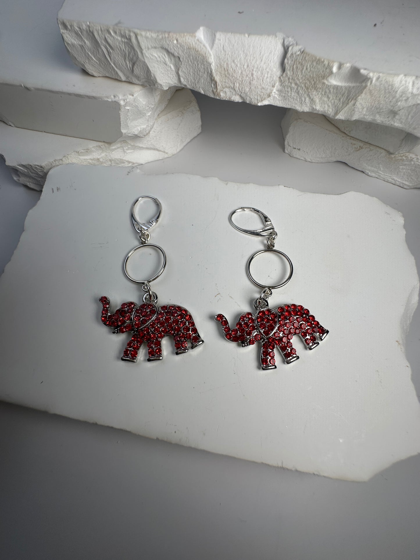 DELTA Crystal Elephant Earrings