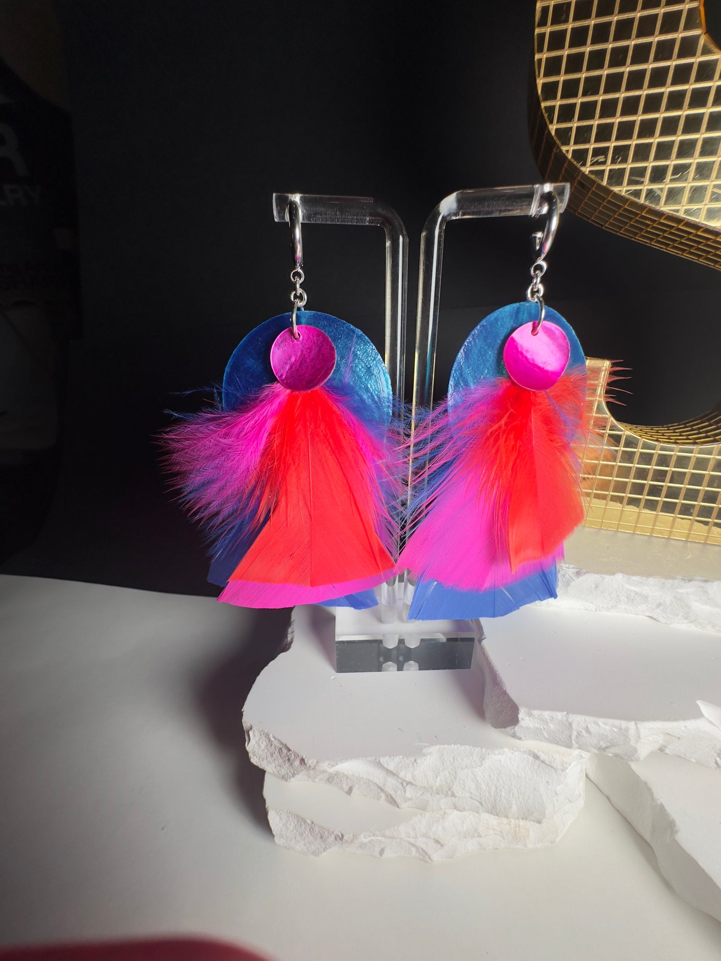 Multi Colored Feathered Frinzy