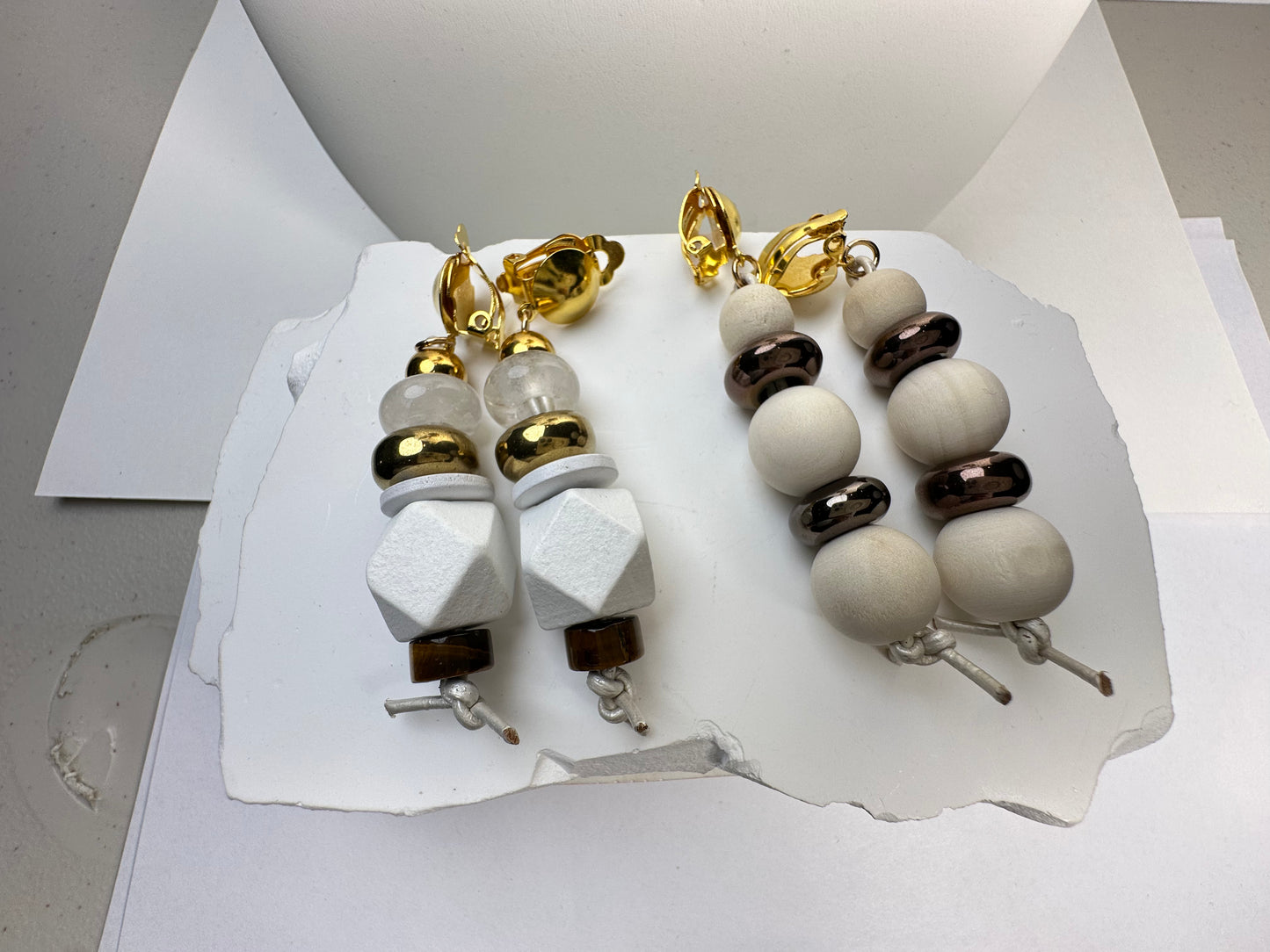 White- Wood You Dare w/ Brass Large Cowry Shell