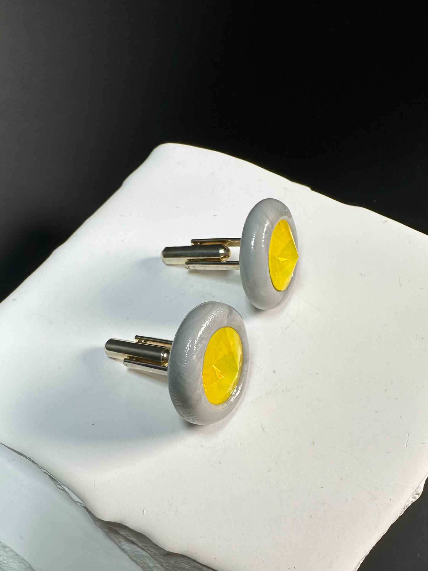 "Sunshine-Grey Sky" Cuff Links