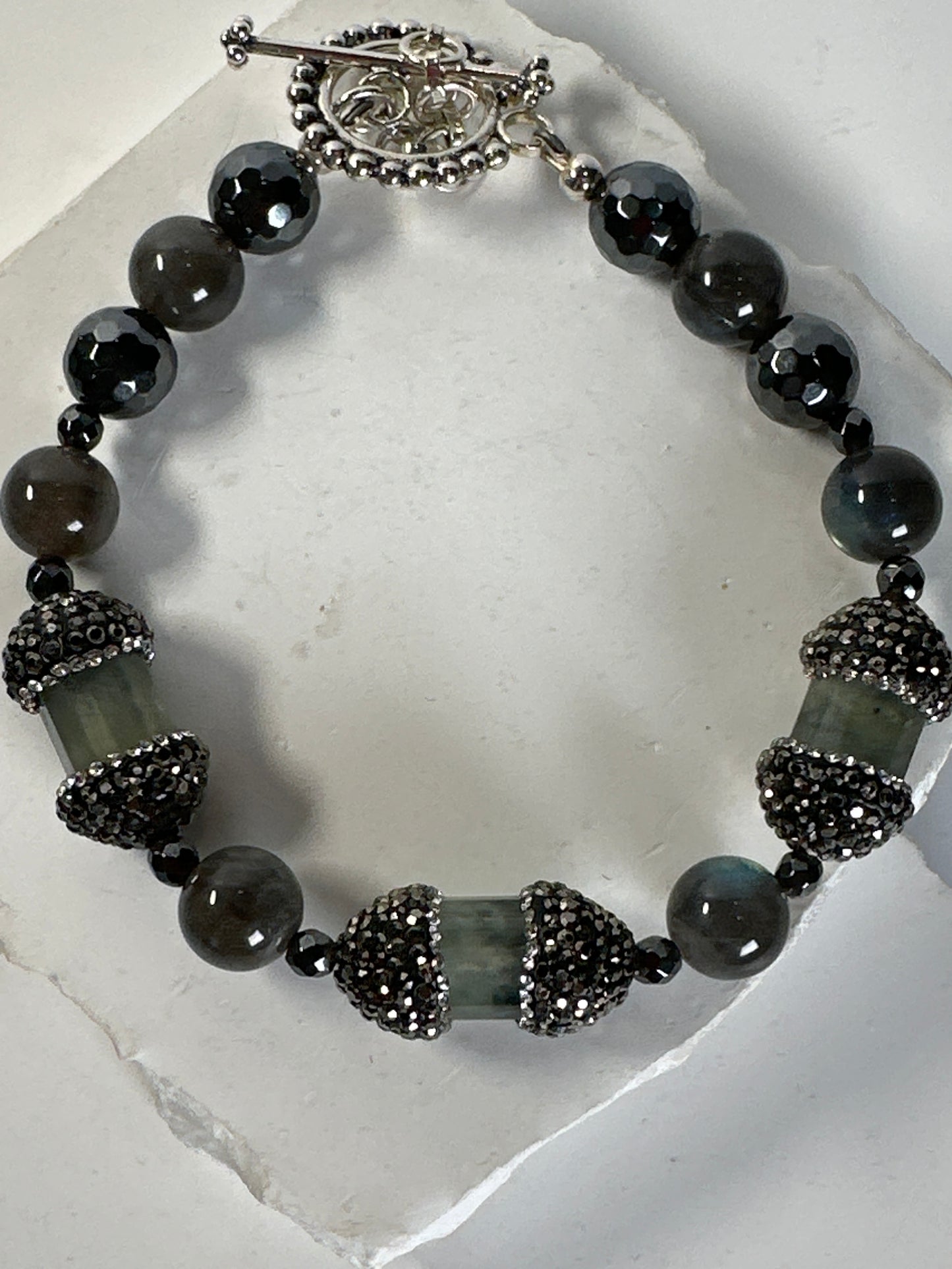 Labradorite and Hematite Crystal Bracelet