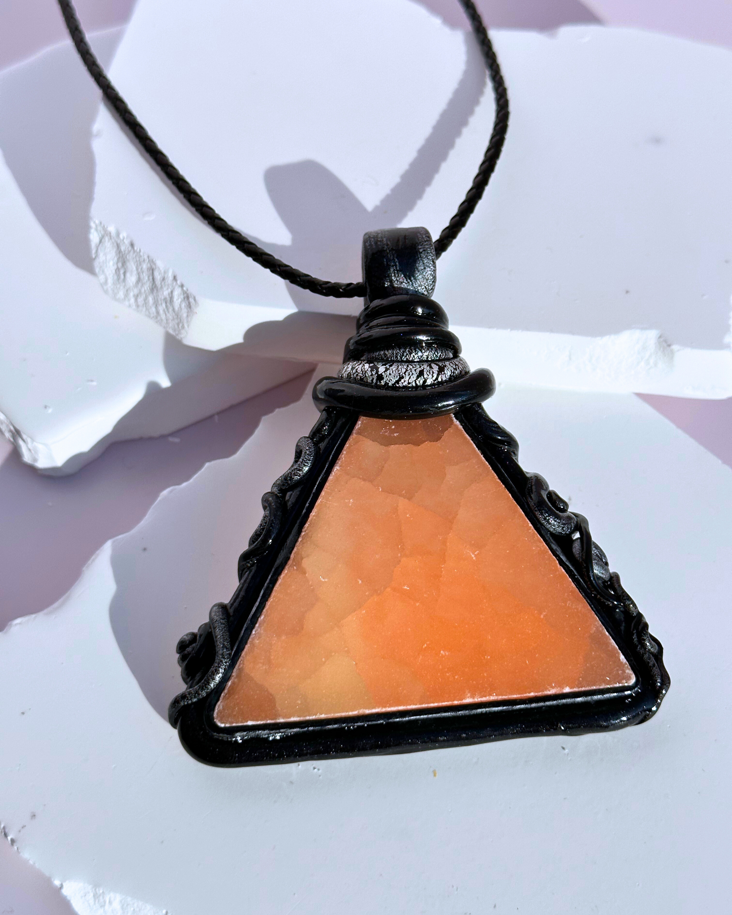 Peach Selenite Power Necklace