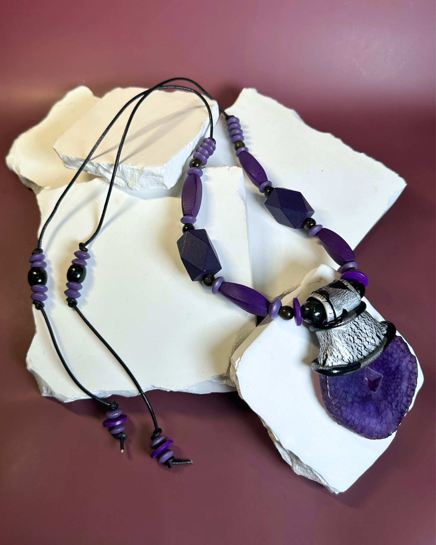 Purplewood Passion Top Wrap Necklace