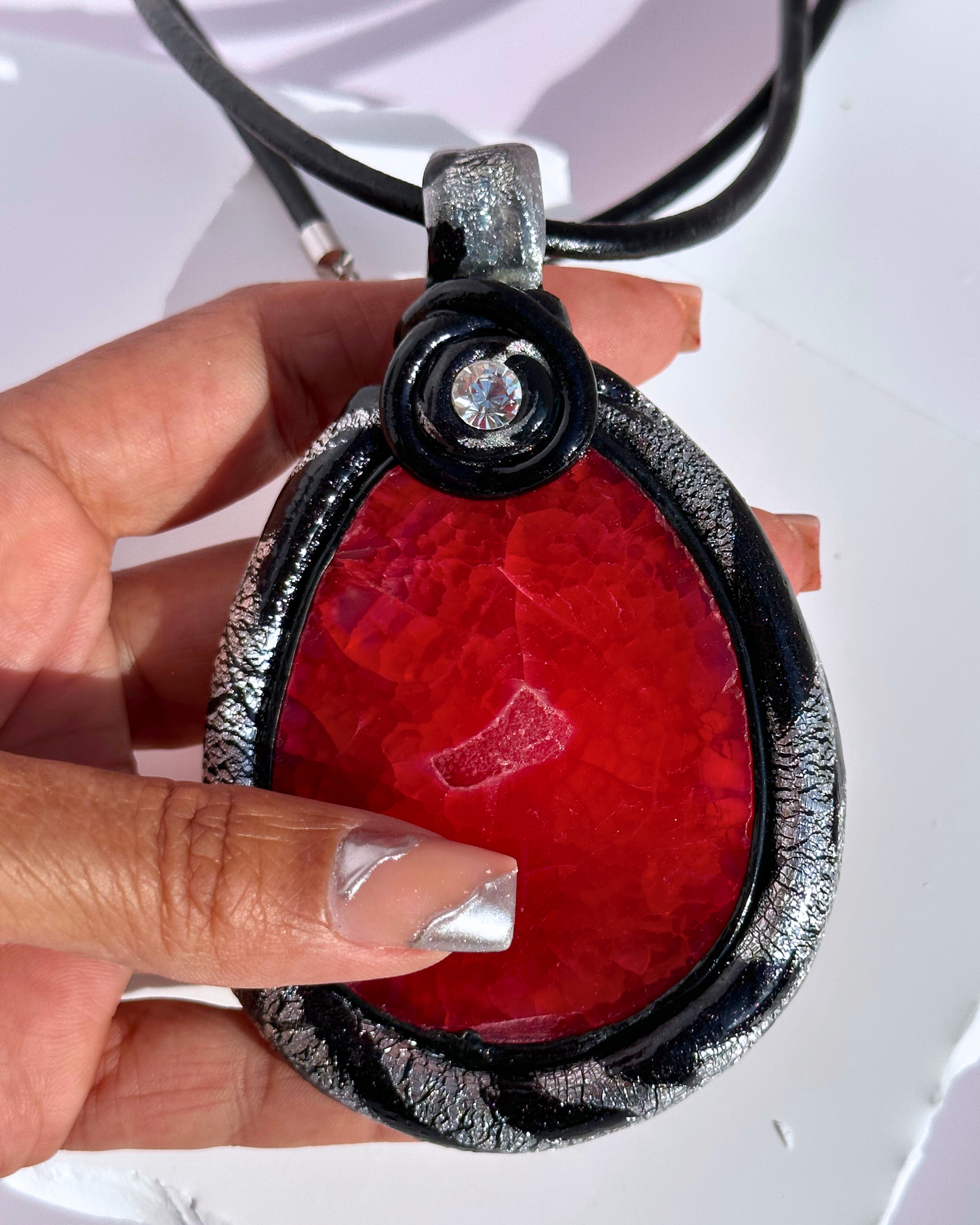 Razzling Razberry Agate Necklace