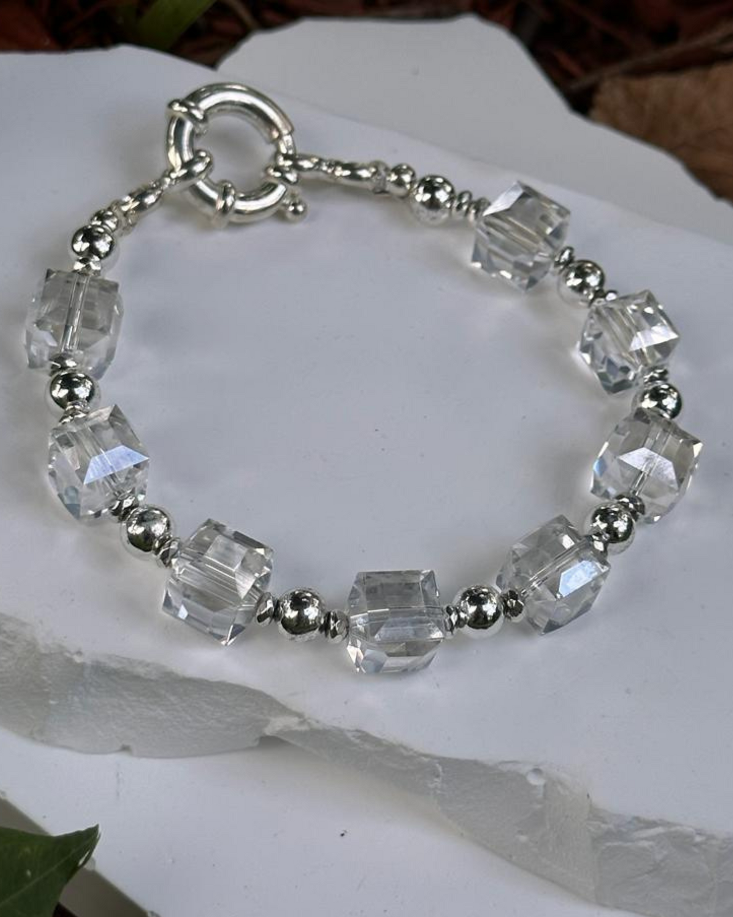 Chinese Square Crystals with Silver Hematite