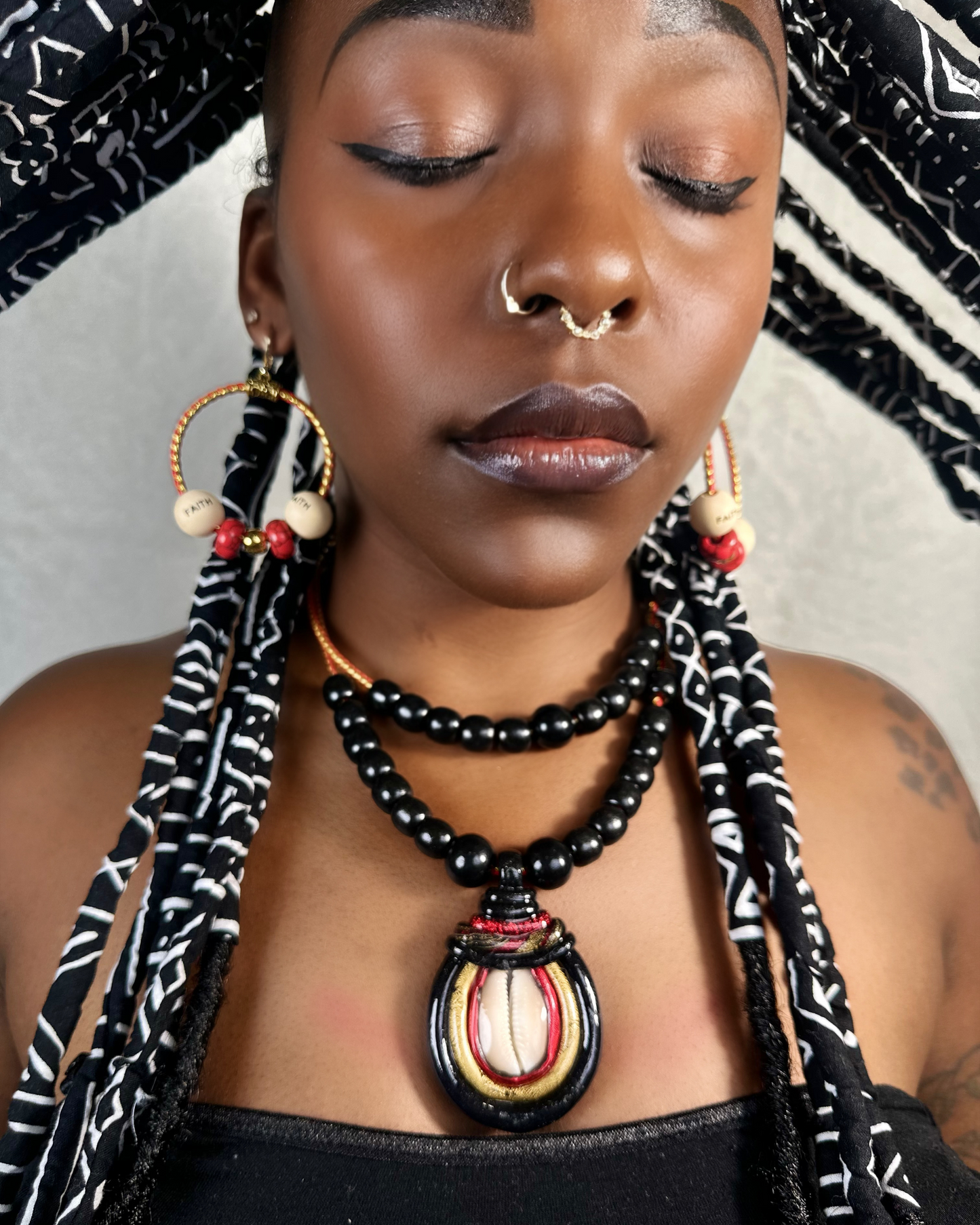 Red & Gold BLESSED Hoops