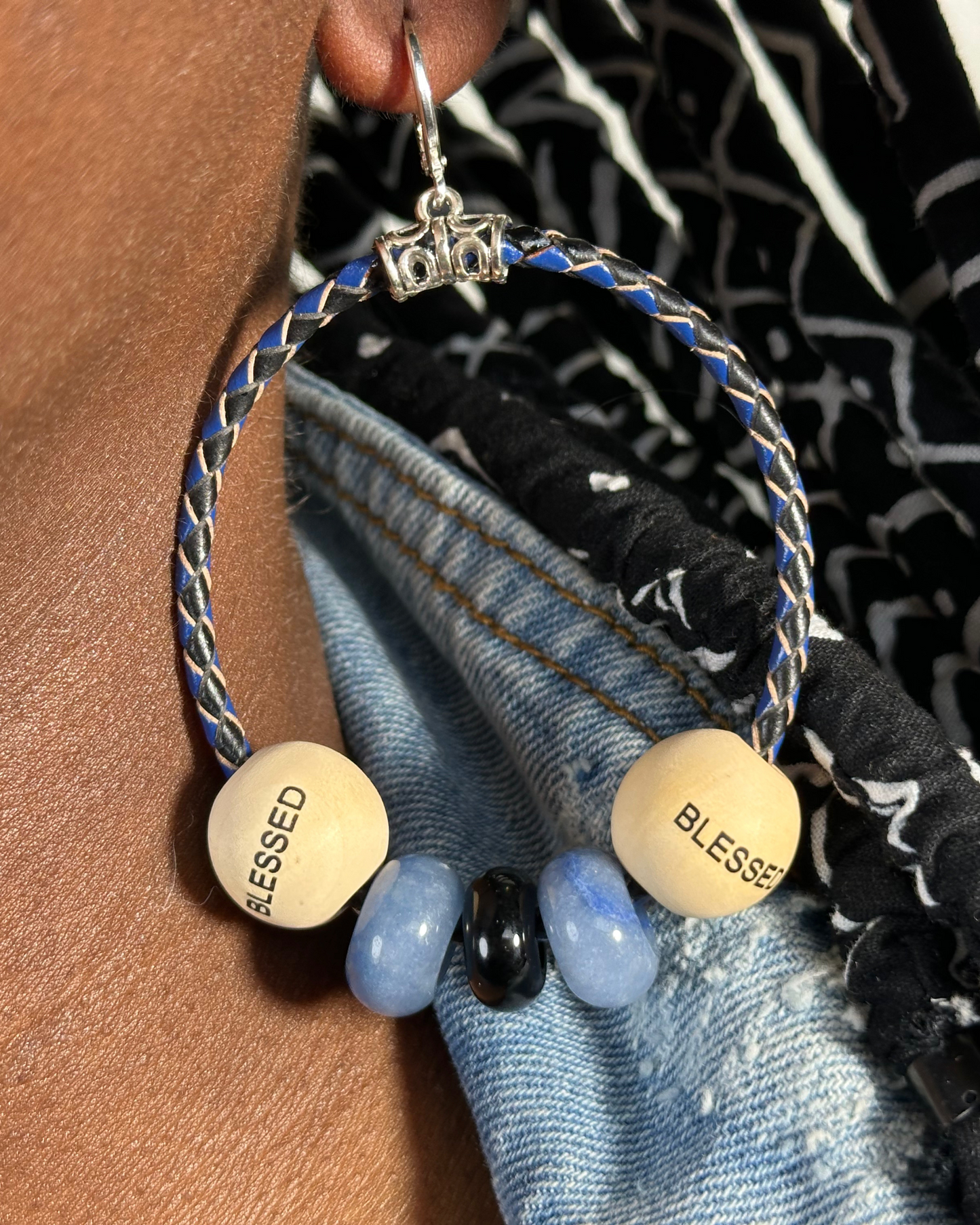 BLESSED in Blue Hoops