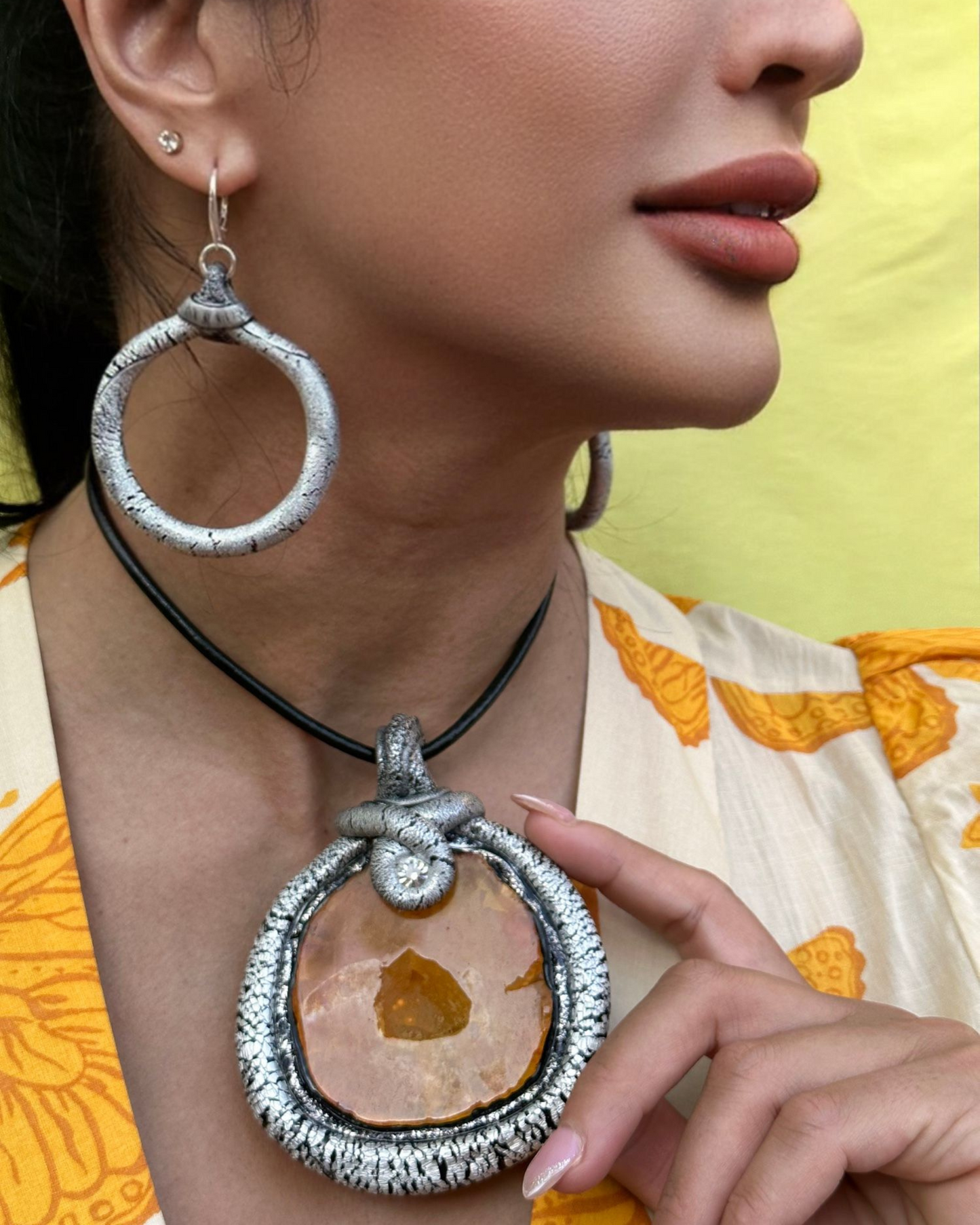 Here Comes the Sun Agate Necklace