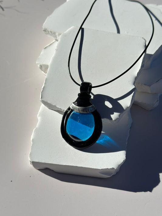"A Blast of Blueness" Turtle Necklace