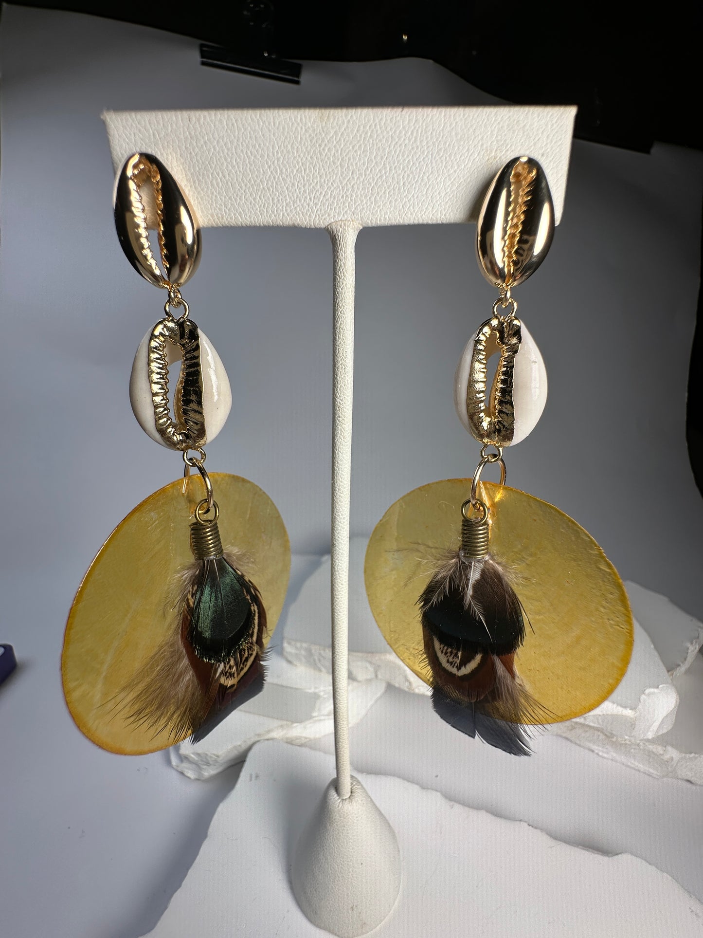 Yellow Sunshine & Shell Feathers