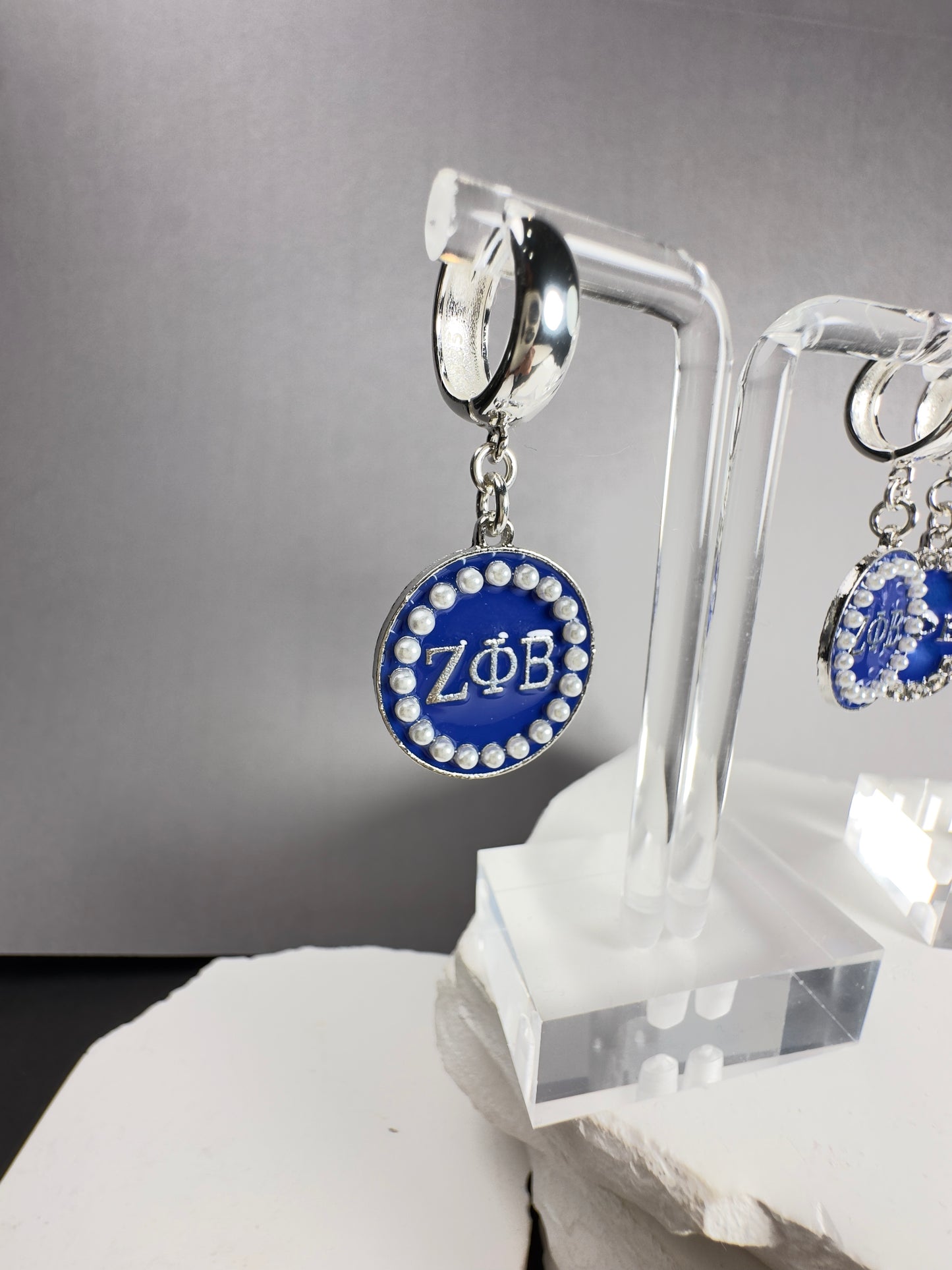 ZETA "Crystal Dots" Blue Earrings
