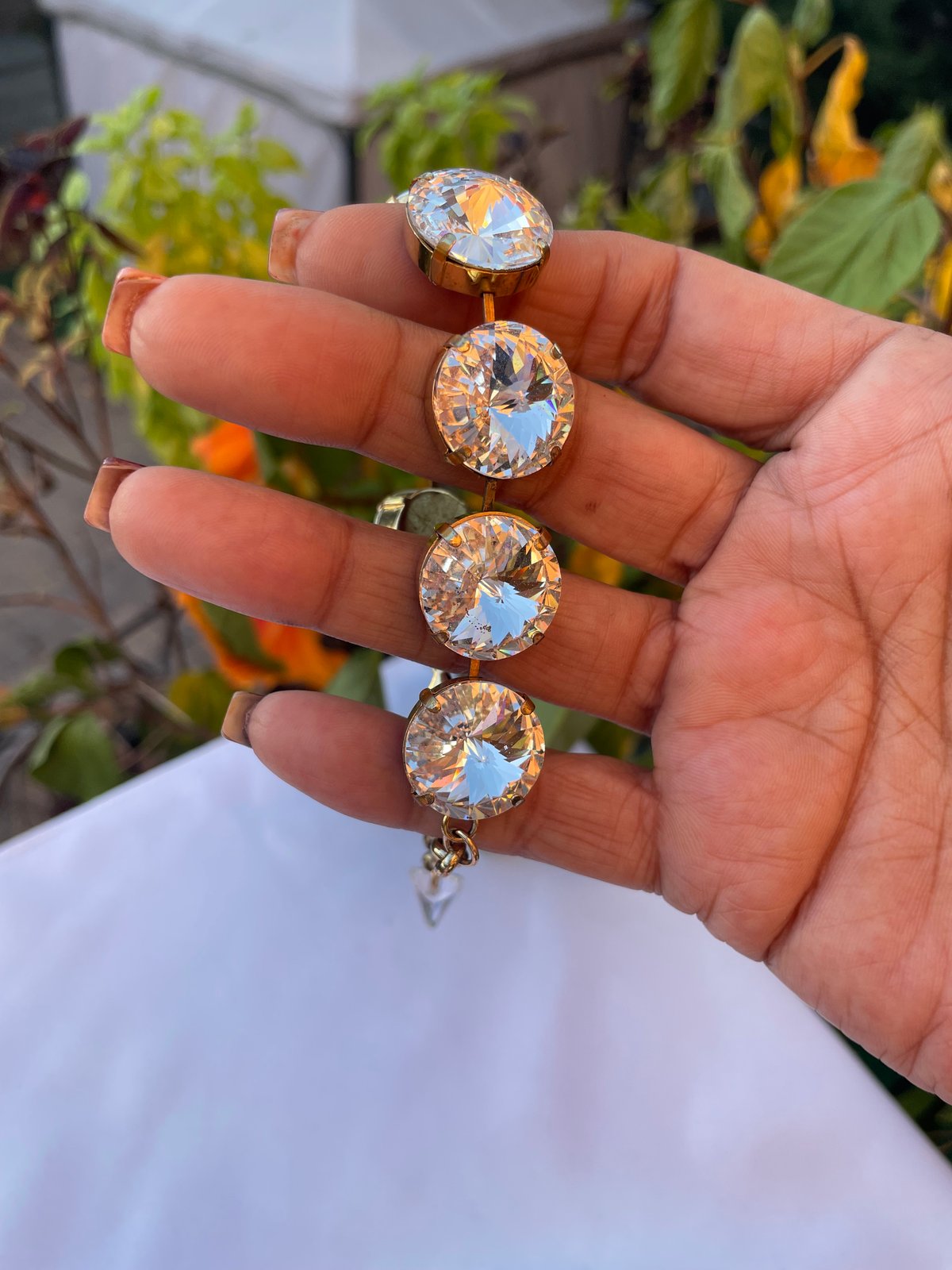 Gold/Clear Cup Chain Bracelet