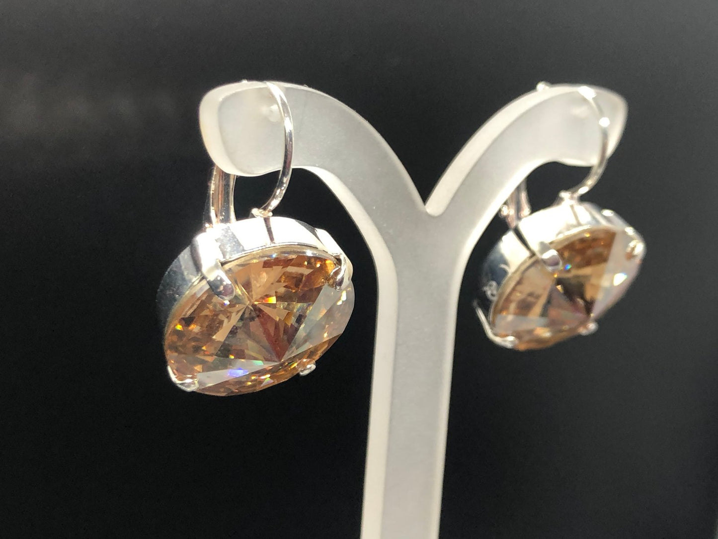 Gold Shade Crystal Drops earrings