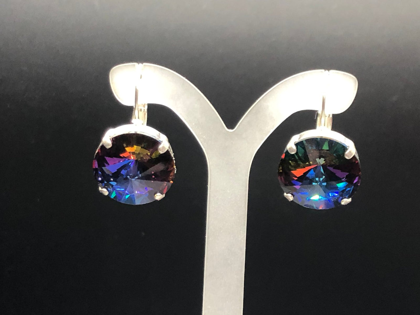 Blue Prism Mix Crystal Drops (B) in silver
