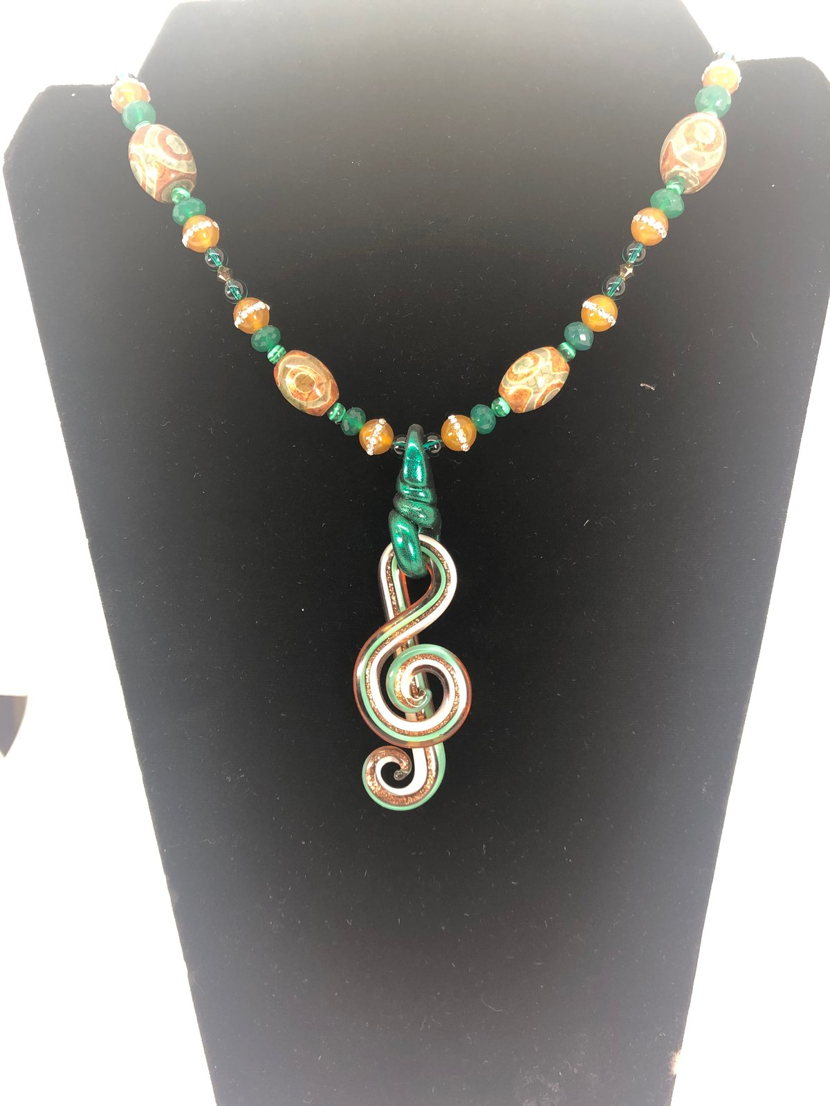 Green Treble Clef (Blown glass)