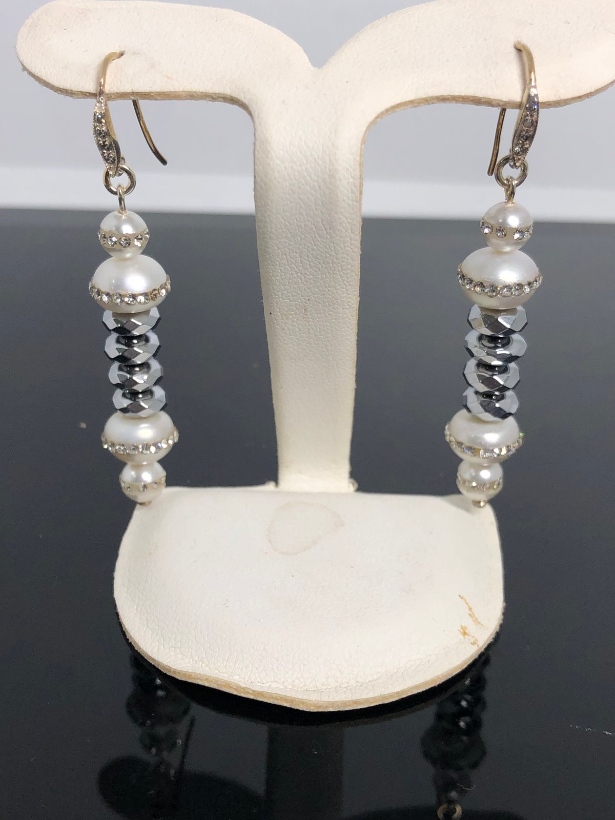 White Funky Leather & Pearls