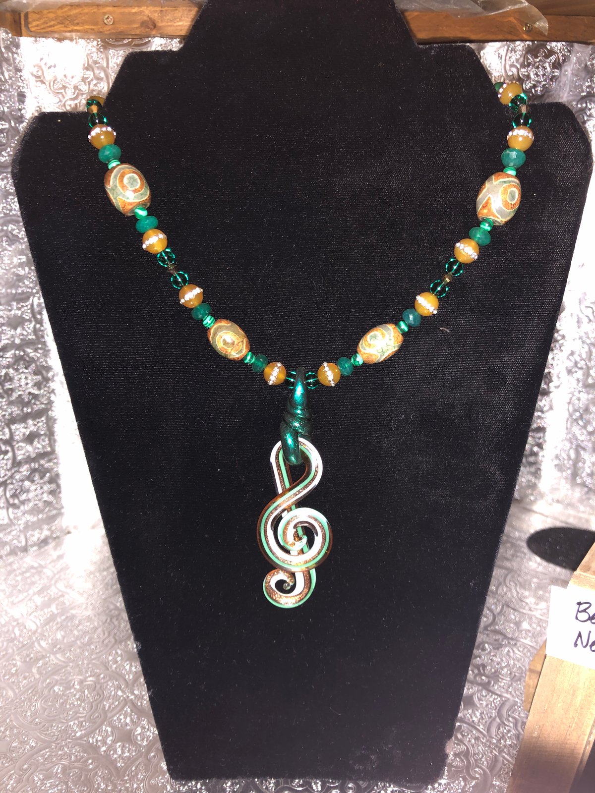 Green Treble Clef (Blown glass)