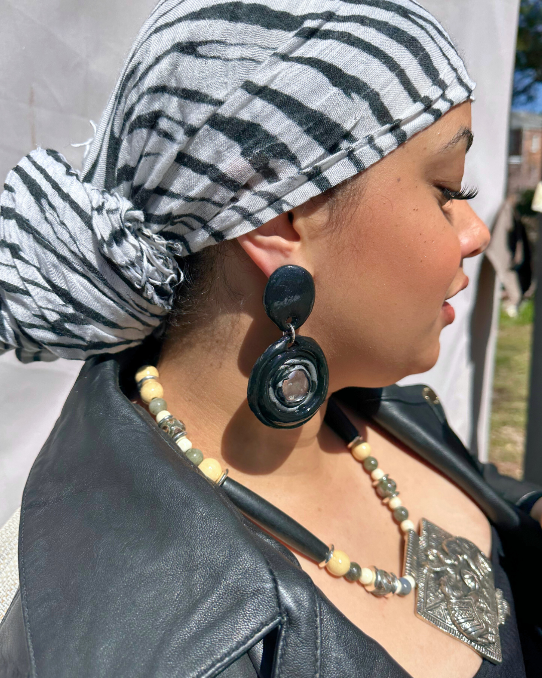 Black "Goddess N'Zinga" Earrings