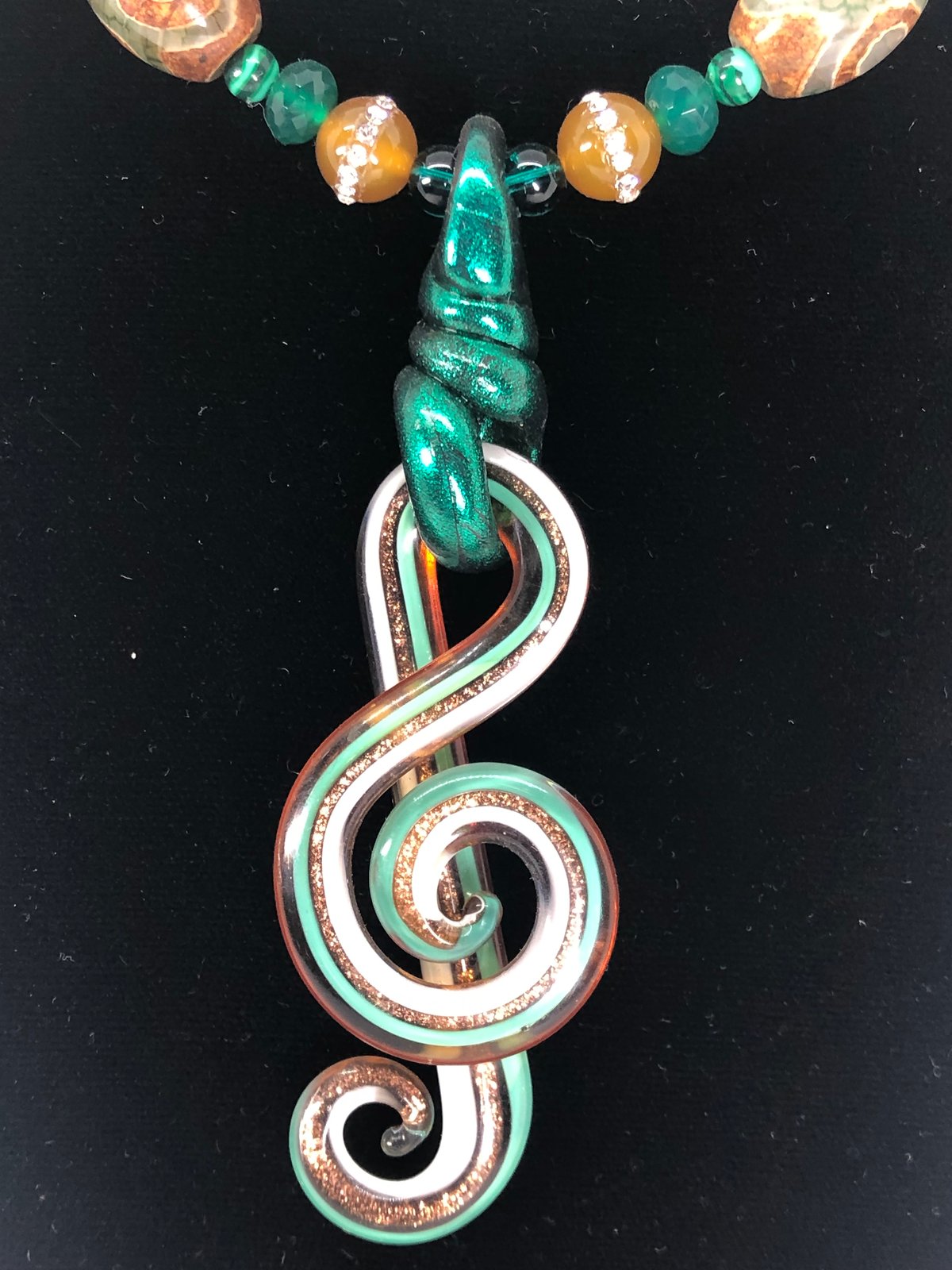 Green Treble Clef (Blown glass)