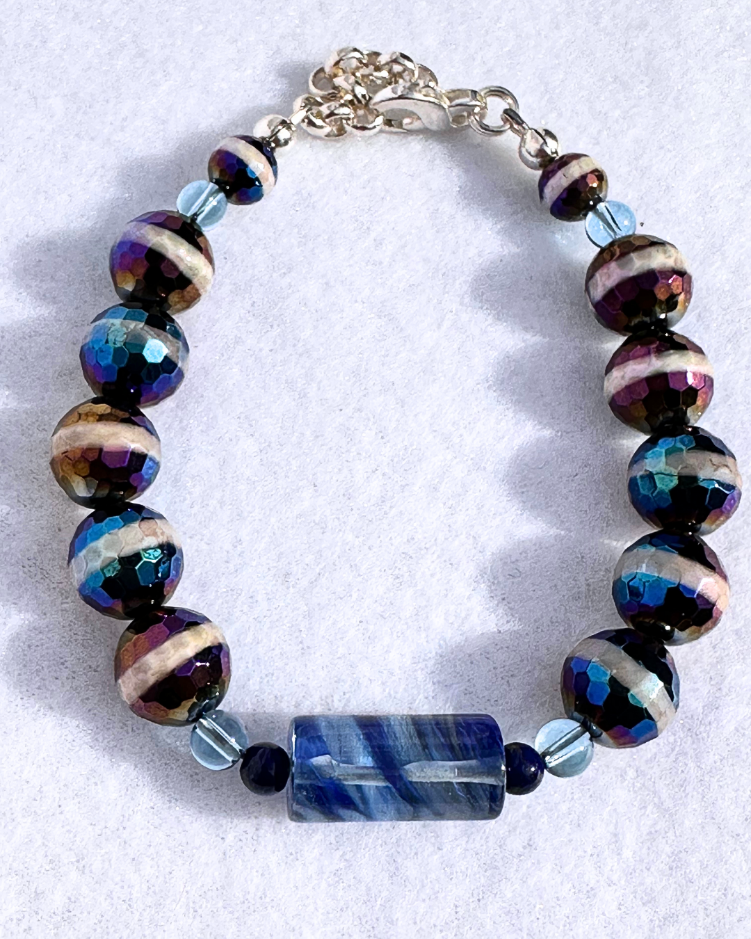 Eye of the Ocean Blownglass Adjustable Bracelet