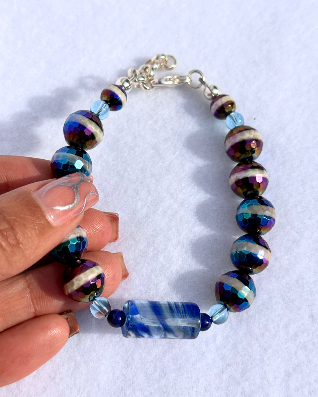Eye of the Ocean Blownglass Adjustable Bracelet
