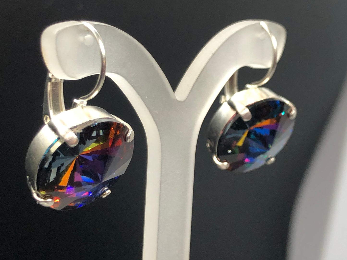 Blue Prism Mix Crystal Drops (B) in silver