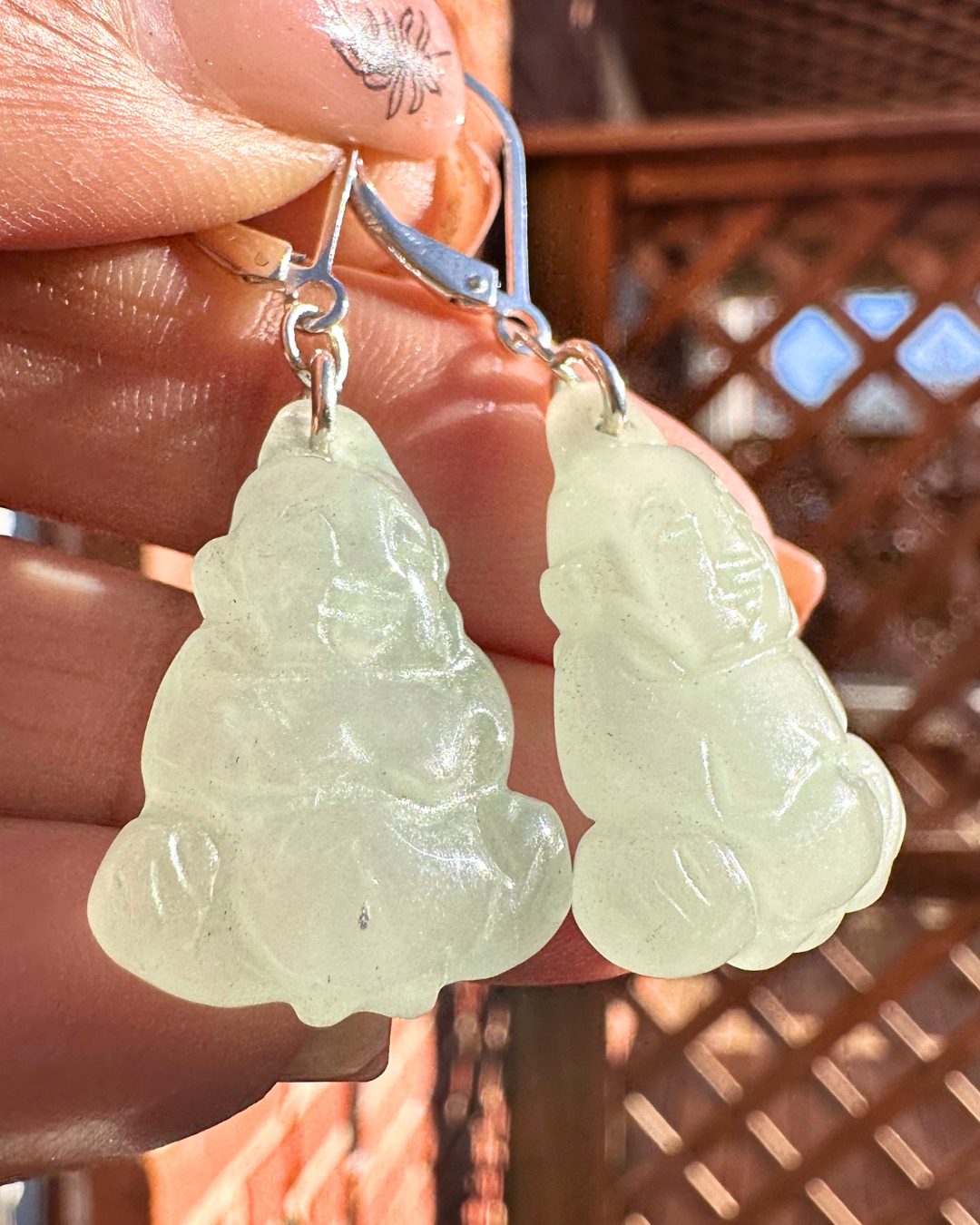 Green Harmony Buddha Earring