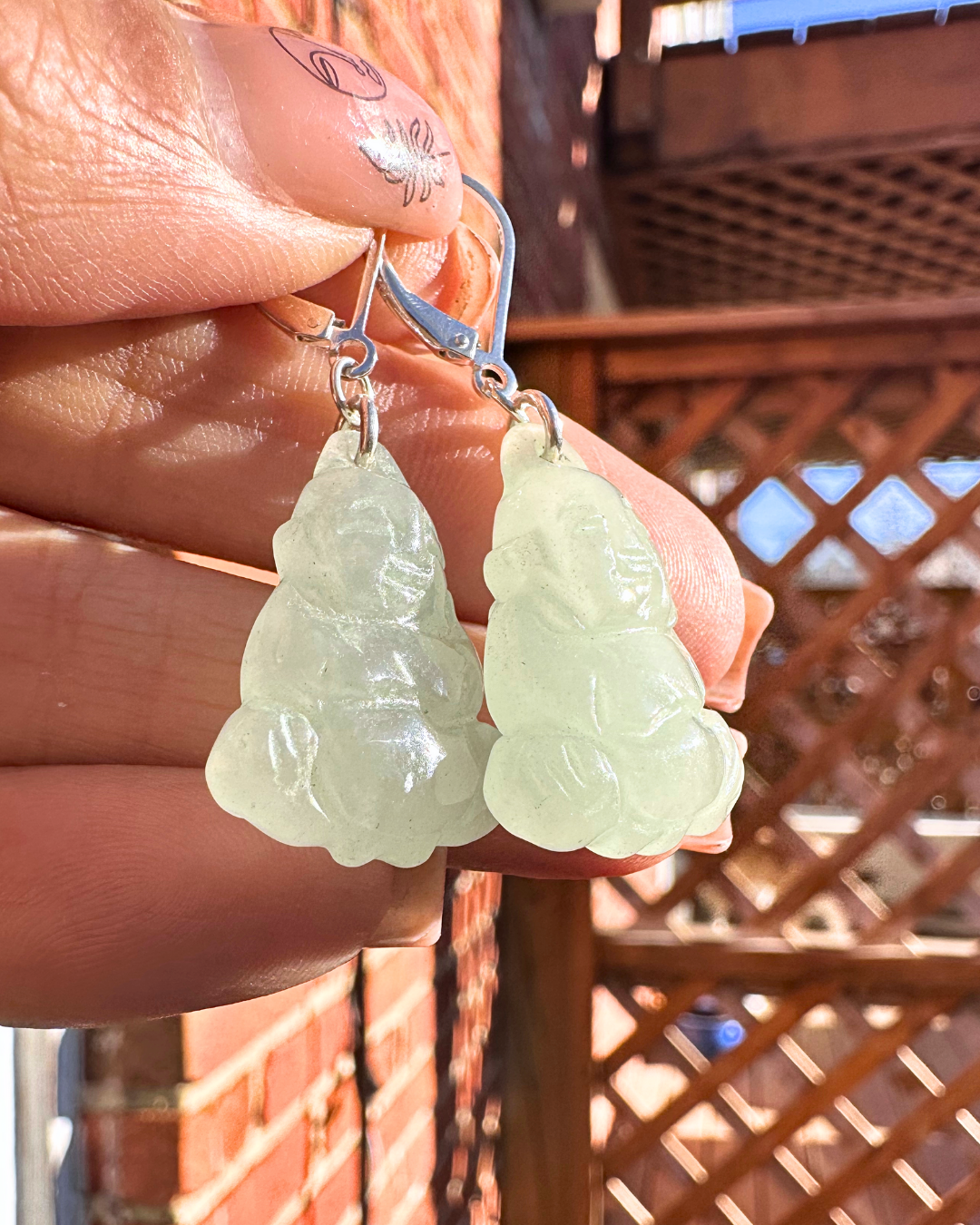 Green Harmony Buddha Earring